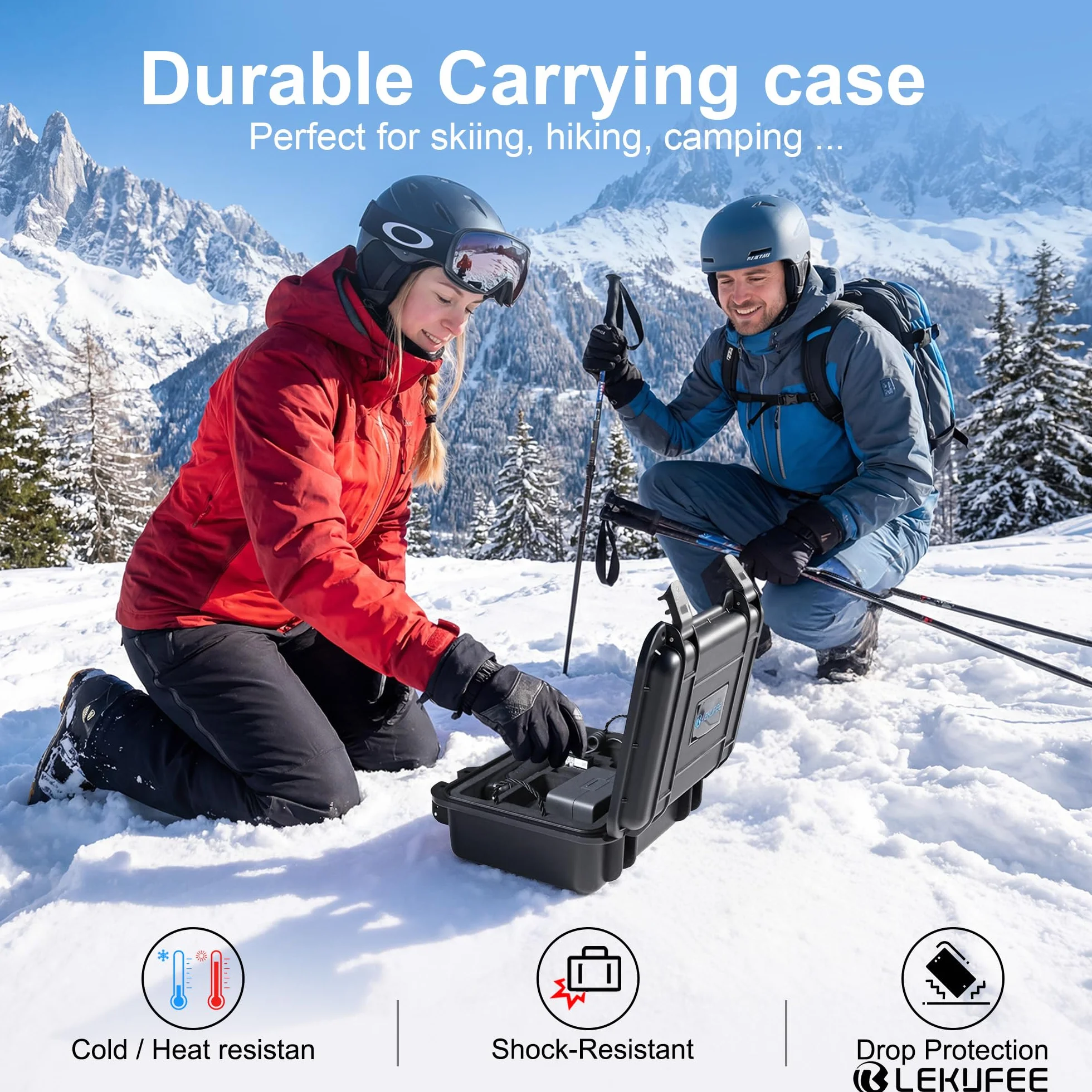 Lekufee Małe Wodoodporne Twarde Etui dla DJI Osmo Action 6/5 Pro/4/3,Combo i innymi akcesoriami (tylko etui)