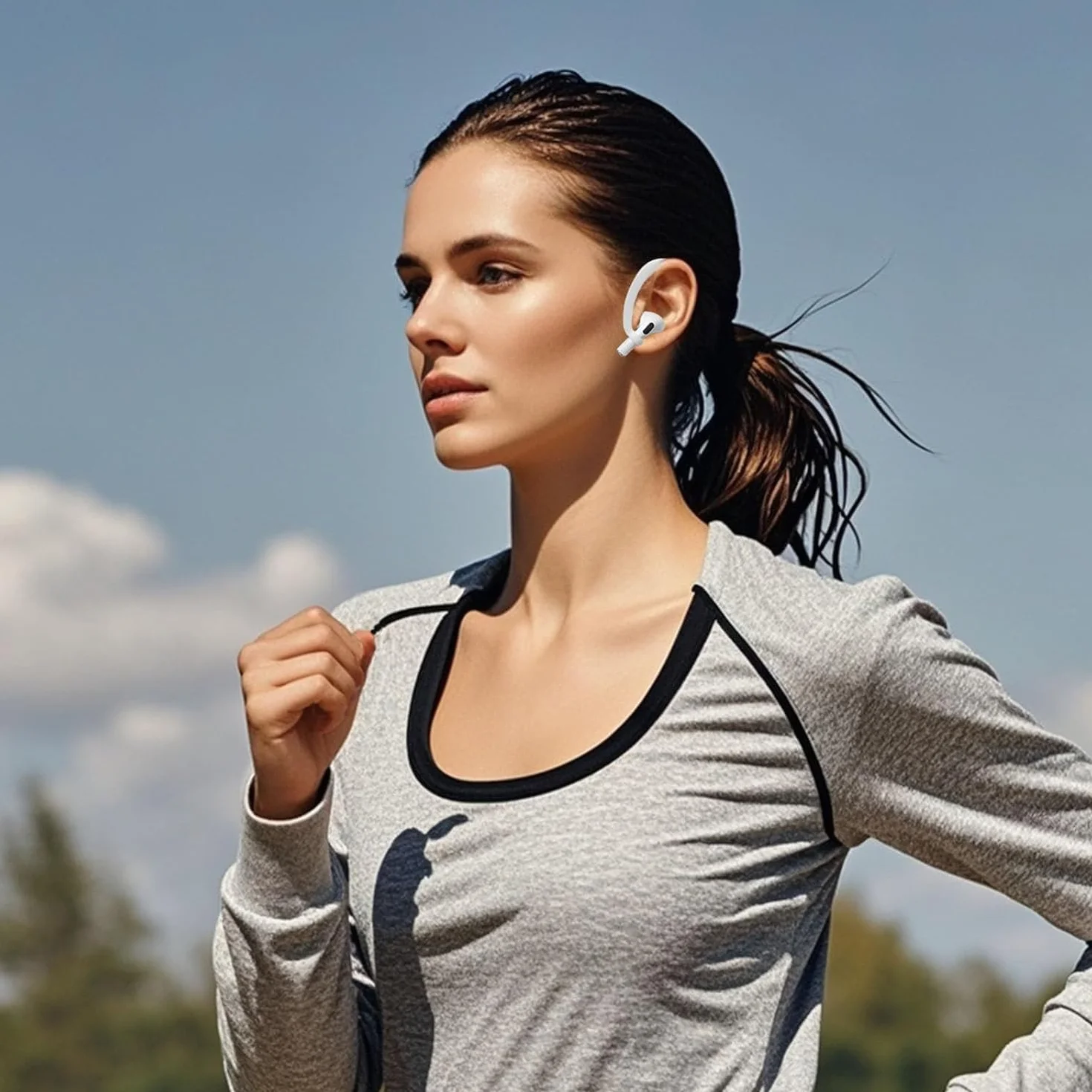 1 para zaczepów na ucho do słuchawek Bluetooth, do słuchawek Airpods, Apple, akcesoria sportowe, ochrona przed zgubieniem, silikonowe zaczepy na ucho