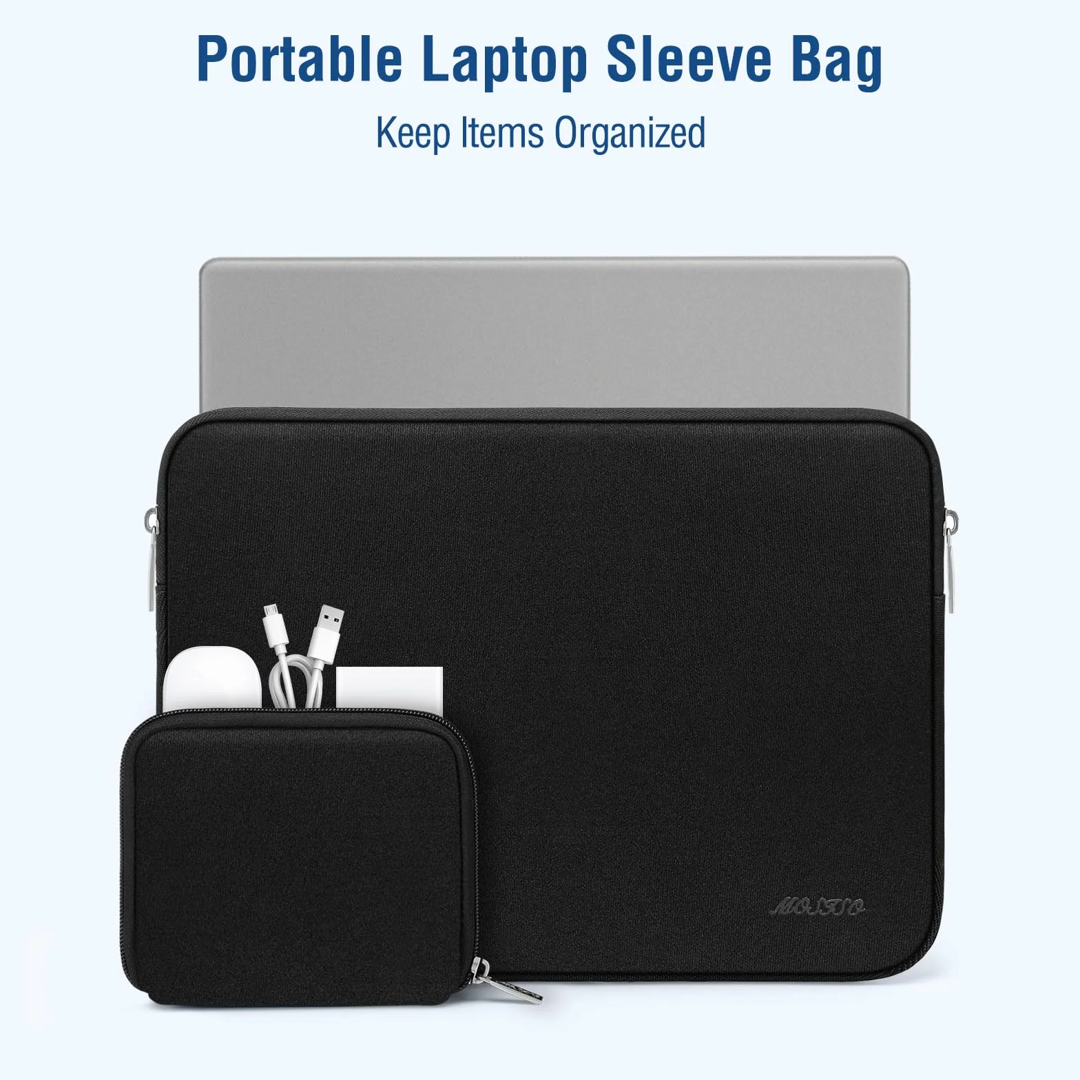 MOSISO Pokrowiec na laptop 18-18,5 cala ASUS HP Dell Lenovo, neoprenowa torba czarna