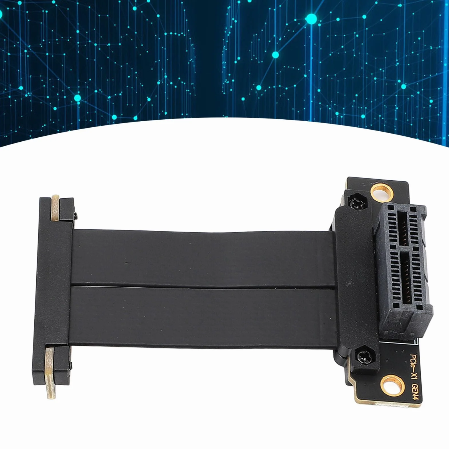 PCIe 4.0 X1 Przedłużacz Riser Kabel Dual 90 stopni kąt prosty GPU Riser kabel do M.2, WiFi, Firewire, USB, Sound Cards (5 cm)