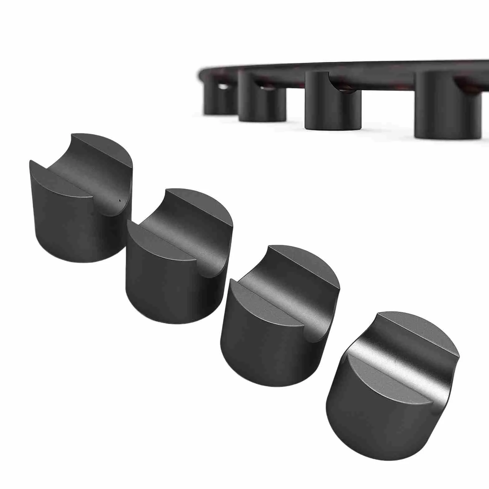 4 szt. Zacisk do Kabla HiFi Wspornik z Drutu Ze Stopu Aluminium Mocny Kabel Głośnikowy Zacisk Podwyższający Kabel HiFi Trzpień Stabilizujący z Podkładkami Tłumiącymi do (BLACK)