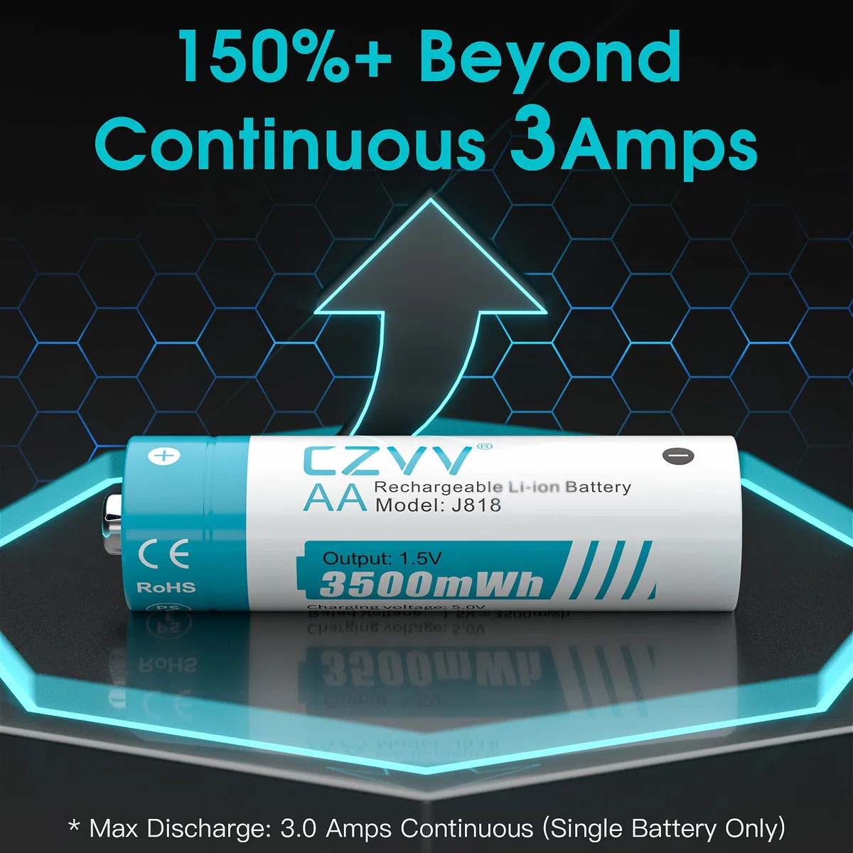Akumulatory 1,5 V AA z ładowarką, 4 sztuki, czarne, J818 1*4 + Q022K(B)