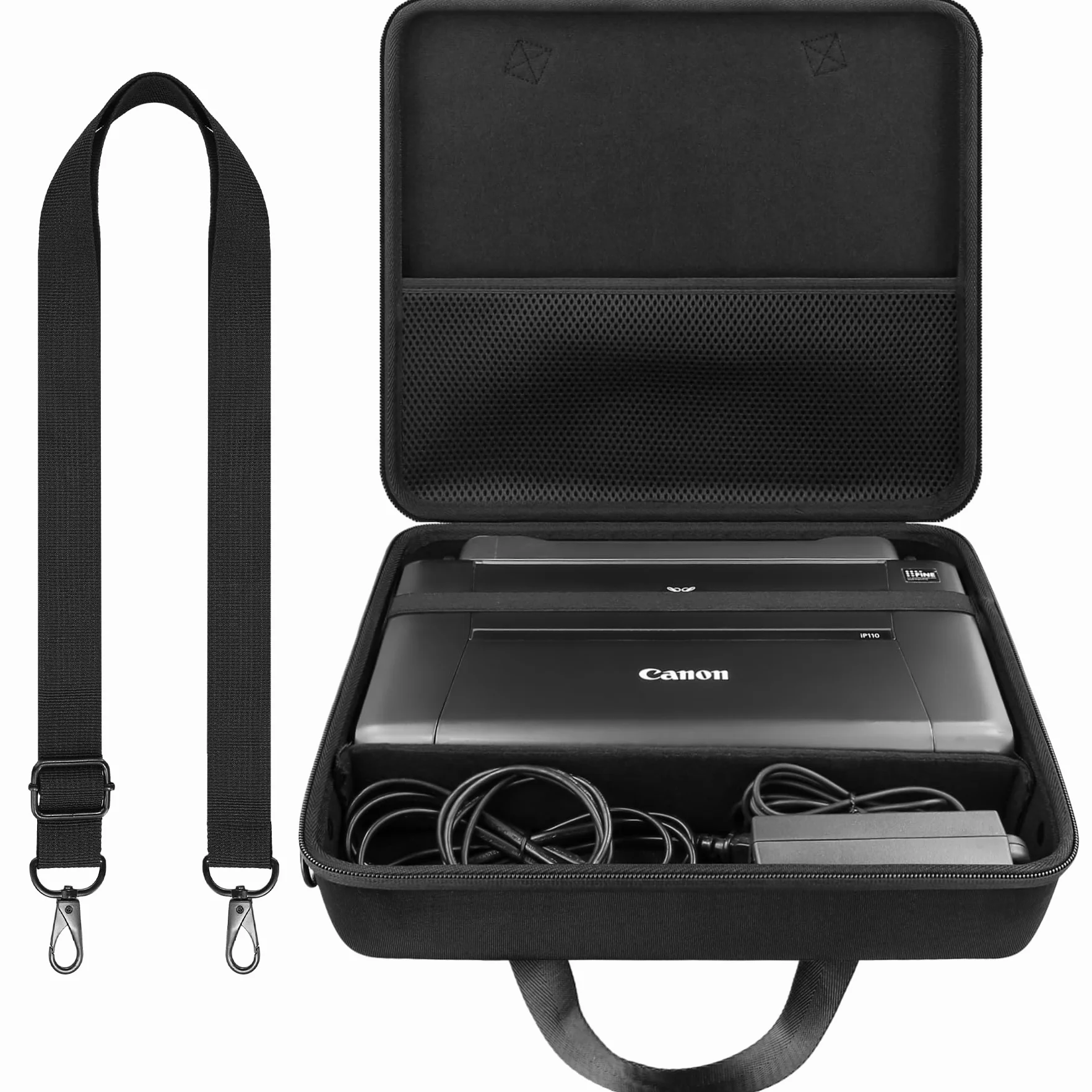 co2CREA Twarda torba podróżna z paskiem na ramię do Canon PIXMA TR160 / TR150 / iP110 bezprzewodowa przenośna drukarka atramentowa, tylko etui
