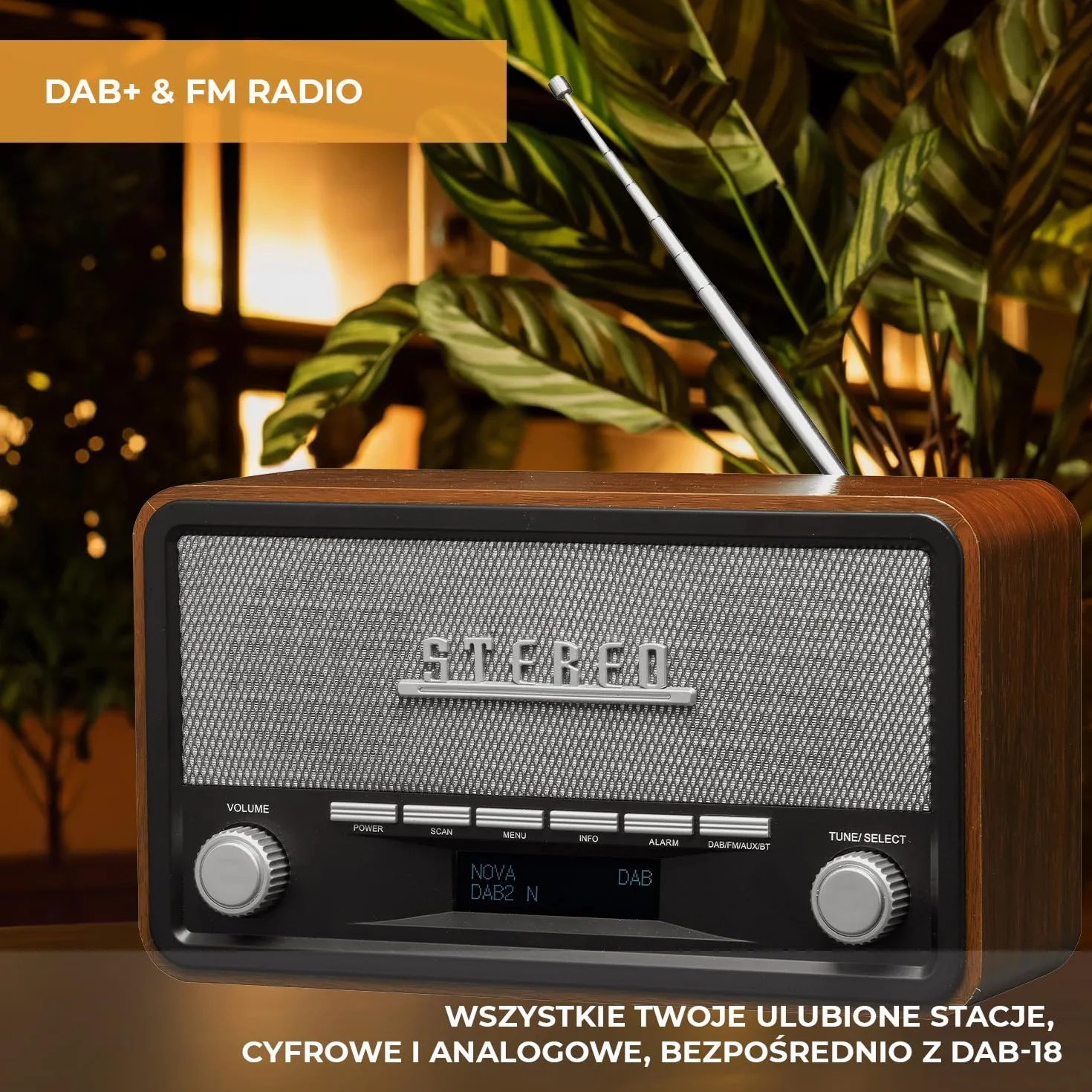 Denver DAB-18 Radio 230 V Brązowy