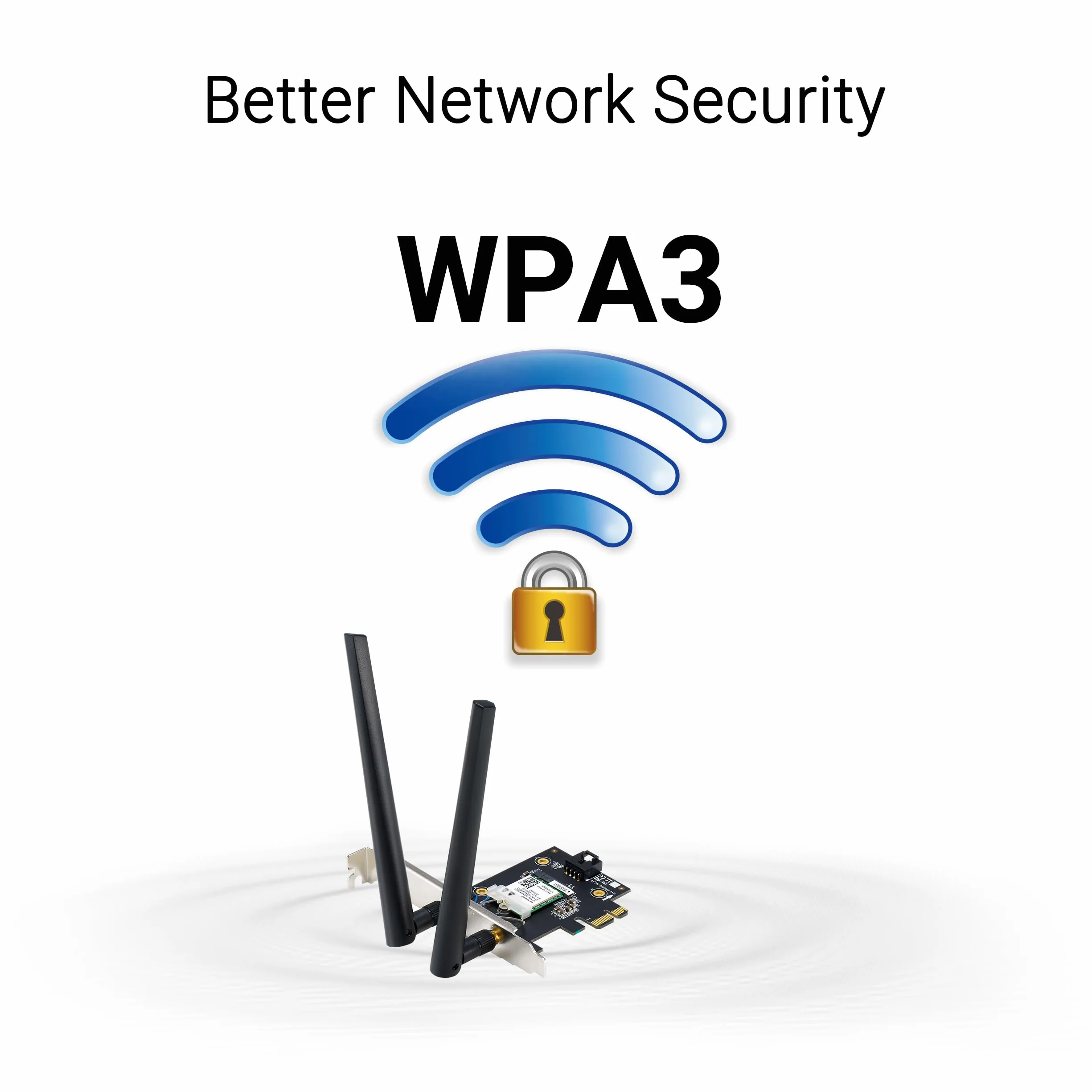 ASUS BE6500 Triband 7 PCI-E WiFi adapter 802.11be Bluetooth 5.4, bezpieczeństwo sieci WPA3, OFDMA i MU-MIMO, operacja Multi-Link