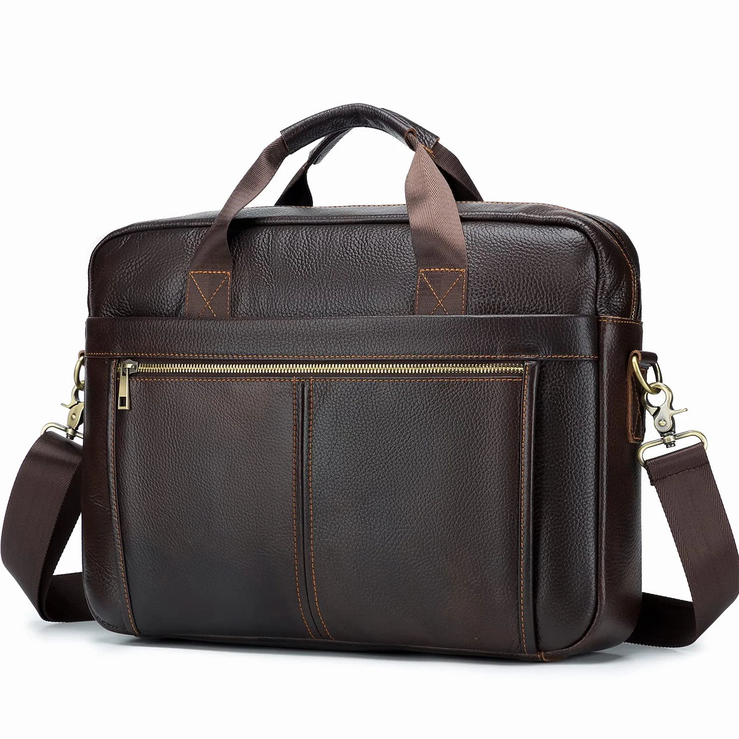BAGZY Torba na laptopa dla mężczyzn skórzana 15,6 cala aktówka na laptopa etui na laptopa prezenty dla mężczyzn torba na laptopa torba na ramię na laptopa torba biznesowa torba na dokumenty do biura