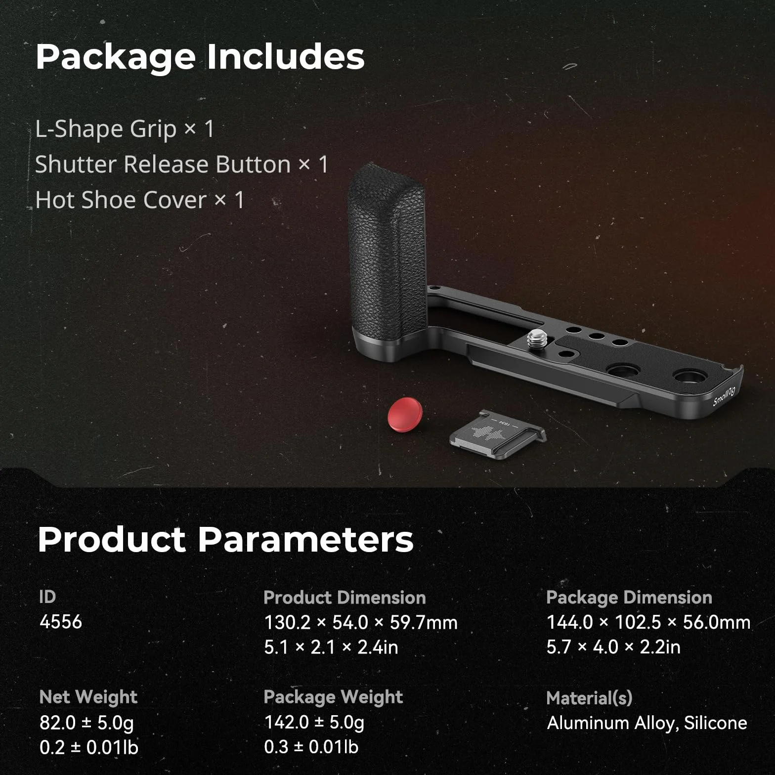 SMALLRIG X100VI Handgrip L-Shape Grip dla FUJIFILM X100VI i X100V Kamery, Wbudowana Płytka Szybkiego Uwalniania dla Arca, Lekki Silikonowy Uchwyt Boczny, z Przyciskiem Migawki - 4556