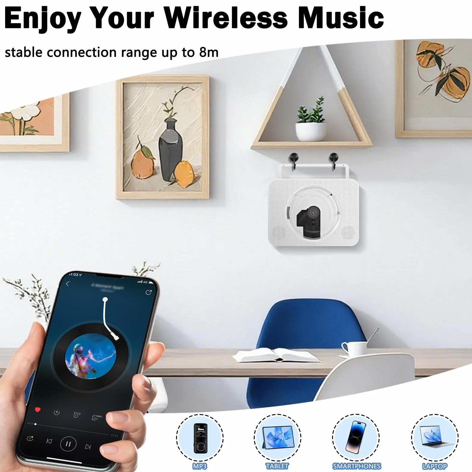 Przenośny odtwarzacz CD Bluetooth z radiem FM i USB