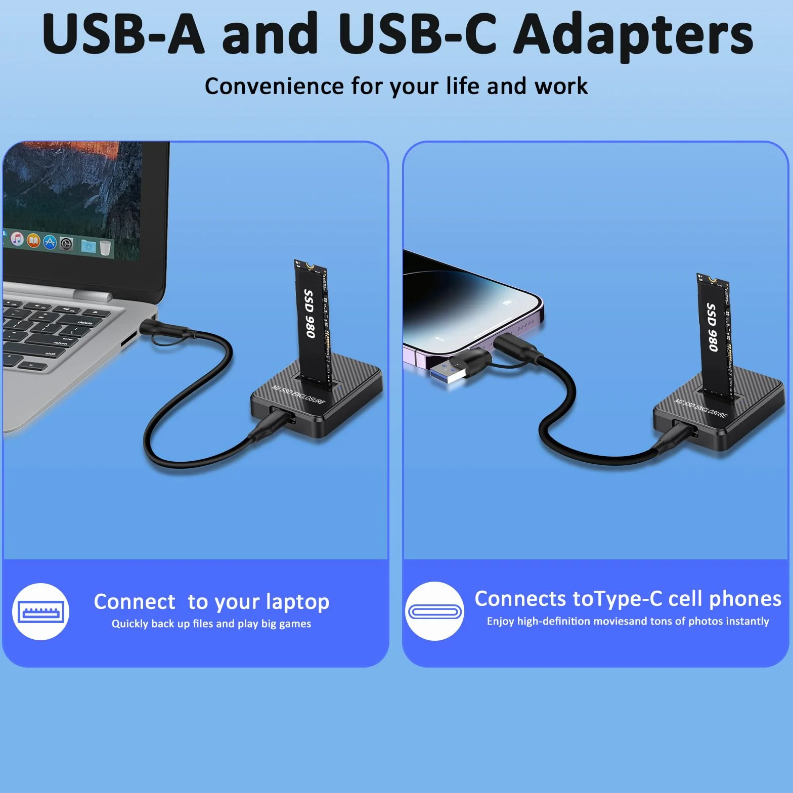 Stacja dokująca M.2 NVMe i SATA na USB C, adapter M.2 na USB C, zewnętrzny czytnik kart SSD 10 Gb/s, kompatybilny z kluczem M, kluczem B+M, do SSD 2280 2260 2242 2230
