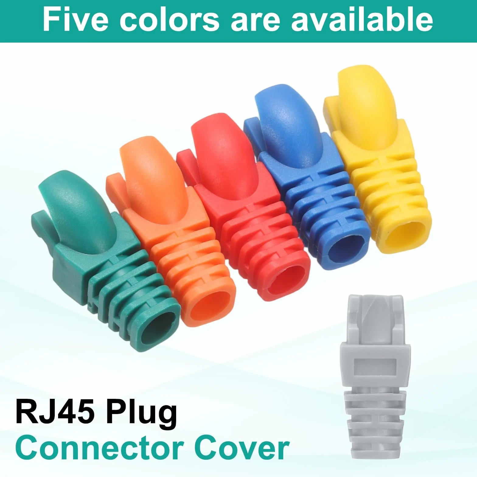 PATIKIL Pokrywa złącza wtykowego RJ45, 50 szt., Cat5, Cat5E, Cat6, Cat7, osłona bagażnika do laptopów komputerów stacjonarnych, routerów, kamer sieciowych Smart TV, drukarek, szara