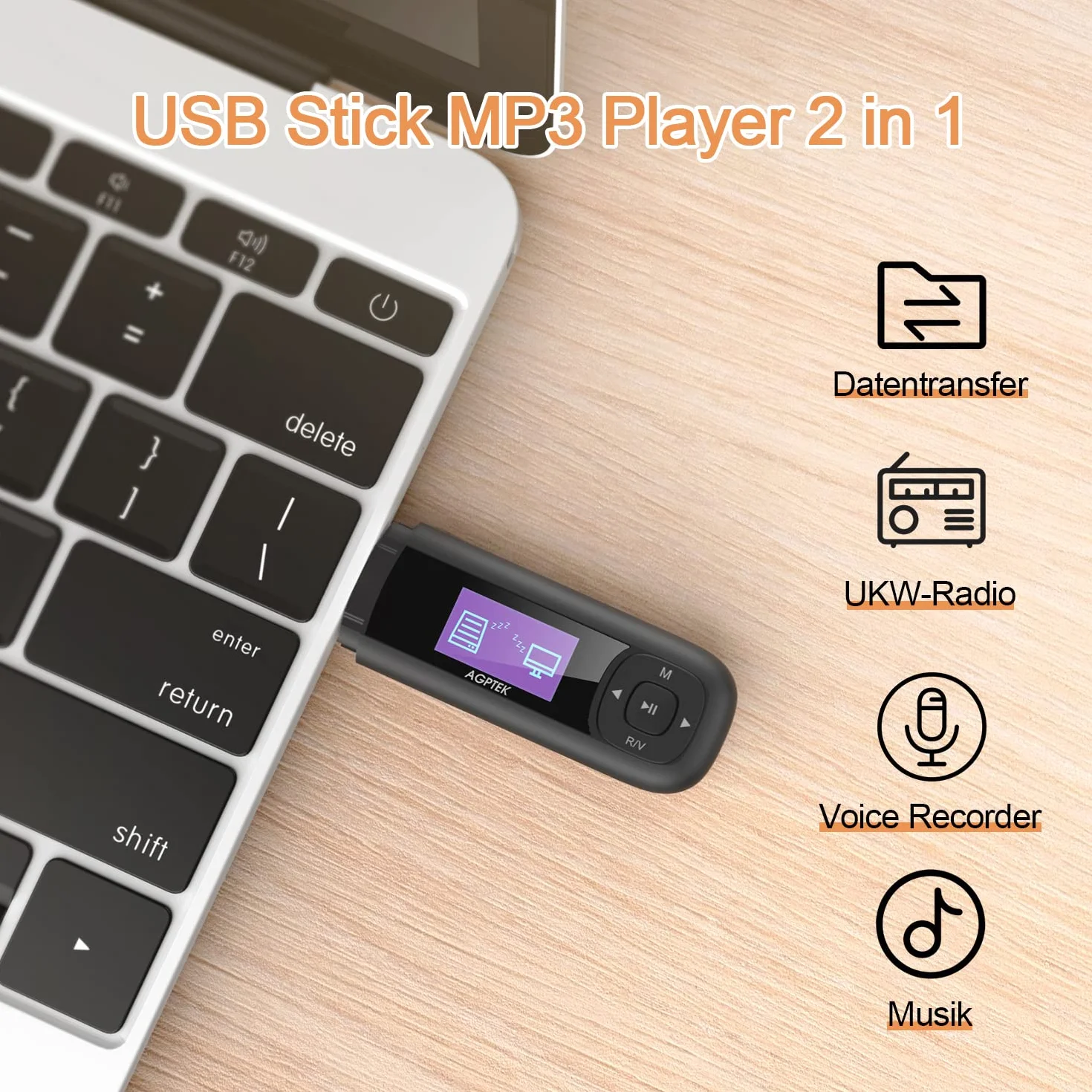 8 GB USB odtwarzacz MP3, przenośny, z radiem FM, odtwarzacz muzyki, zasilany akumulatorem, czarny i czerwony