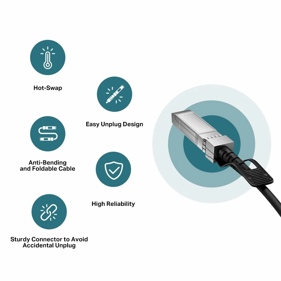 TP-Link TL-SM5220-3M | Kabel DAC SFP+ 10G | Długość 3 m | Plug and Play