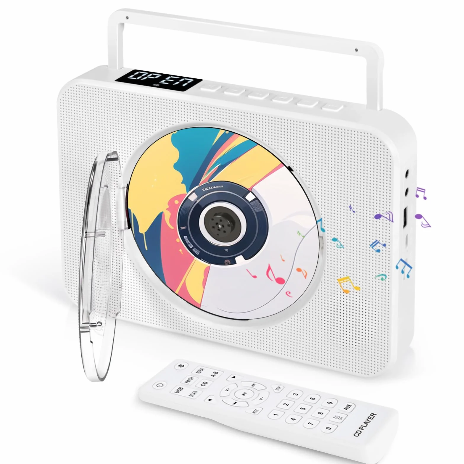 Przenośny odtwarzacz CD Bluetooth z radiem FM i USB