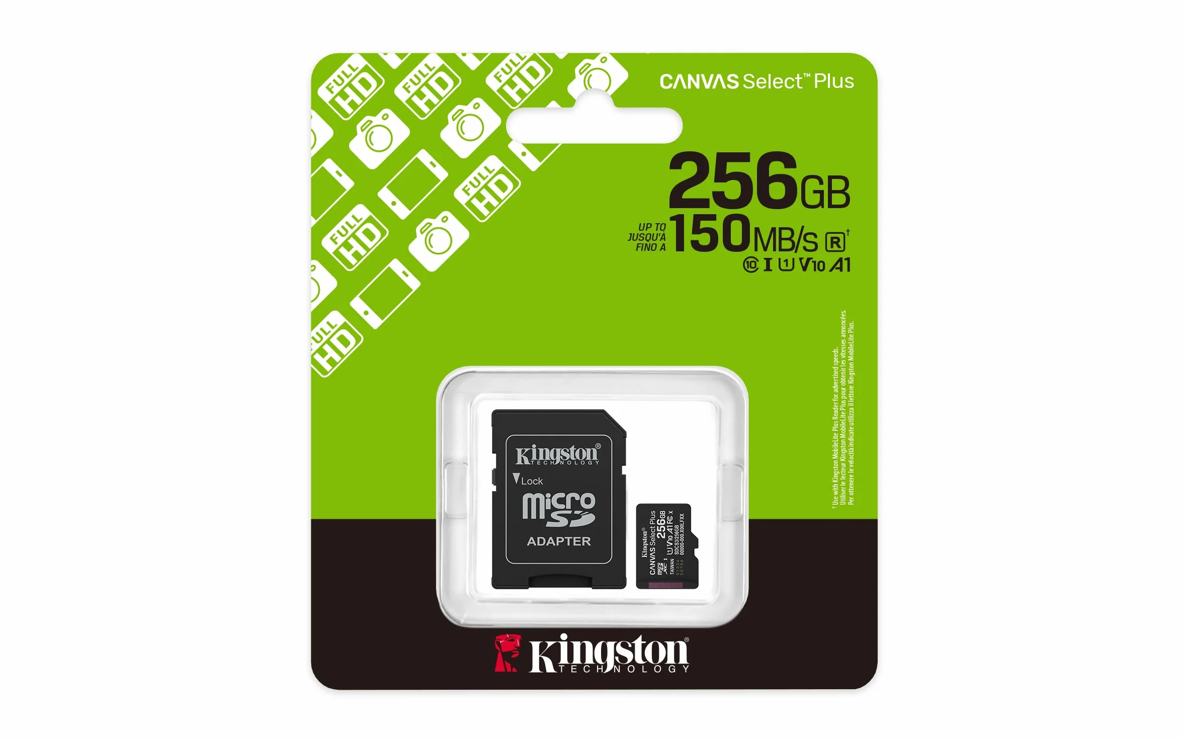 Kingston Canvas Select Plus Karta pamięci microSD 256GB microSDXC 150MB/s A1 Adapter SD