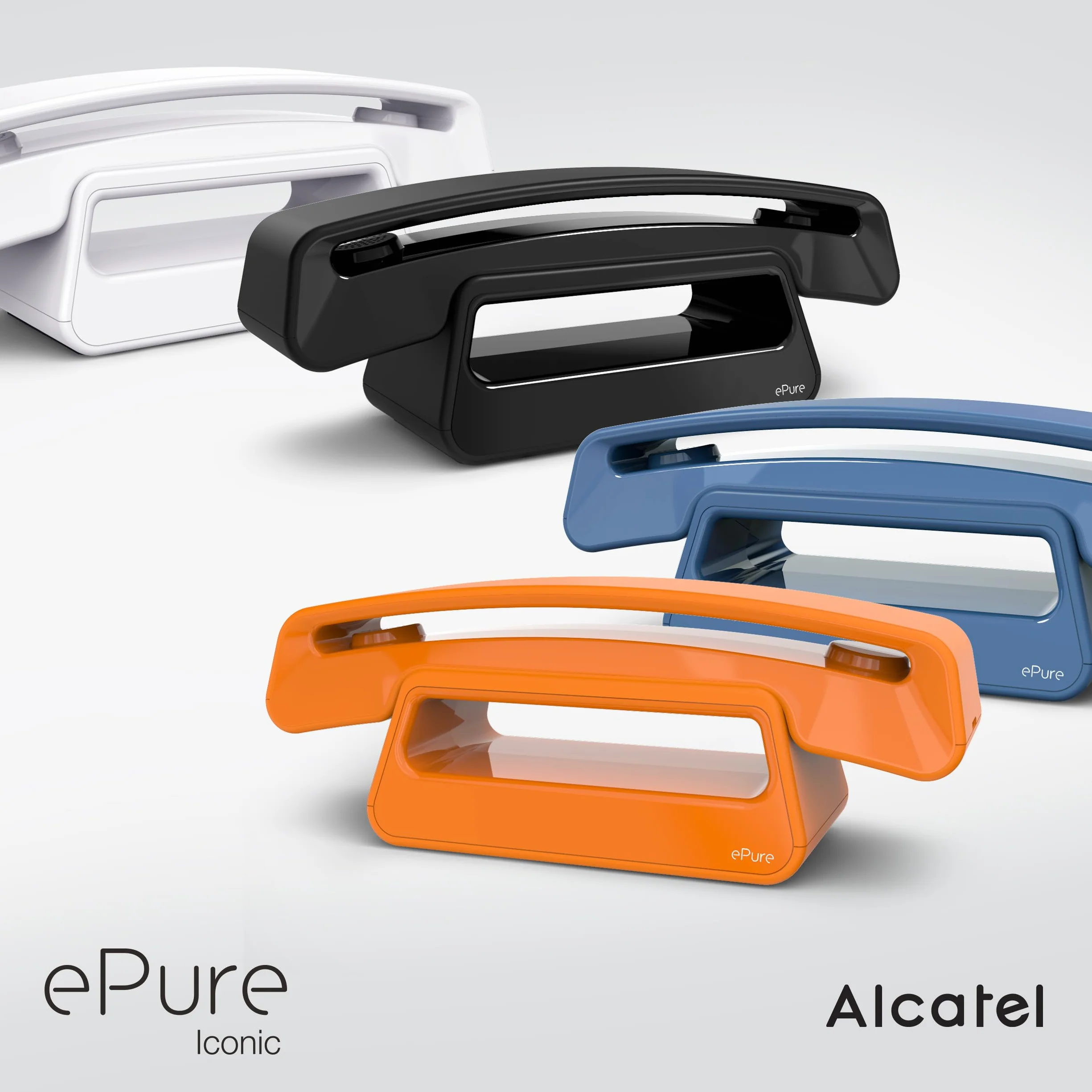 ALCATEL ePure Iconic Bezprzewodowy telefon stacjonarny DECT vintage duży wyświetlacz graficzny zestaw głośnomówiący blokada połączeń biały