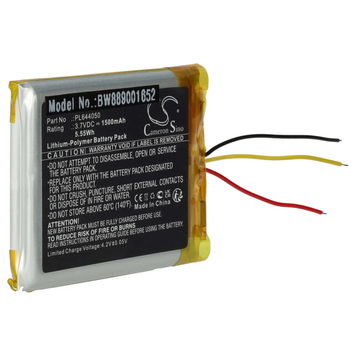 vhbw Bateria zamienna do HyperX PL644050 do bezprzewodowych słuchawek (1500 mAh, 3,7 V, litowo-polimerowa)