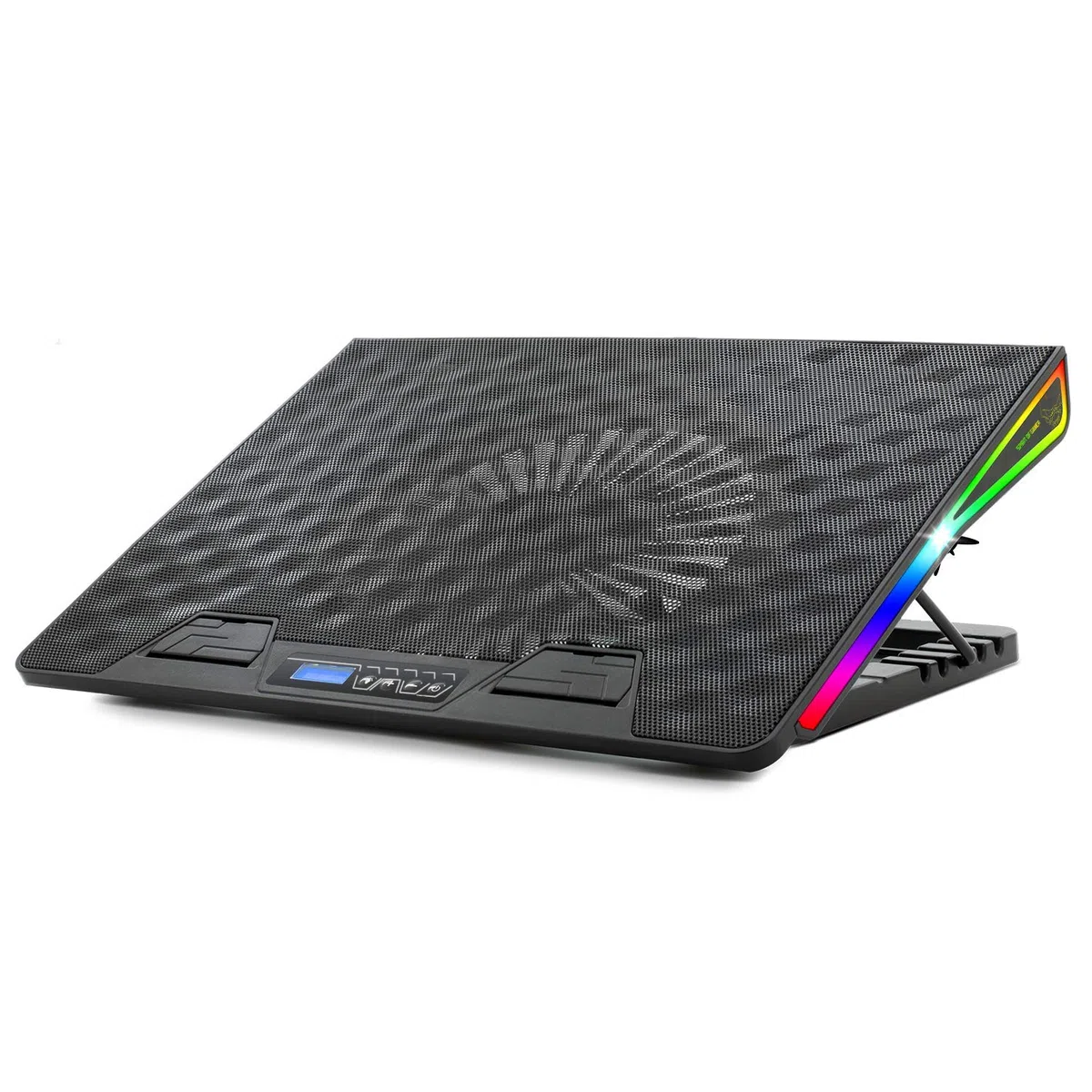 SPIRIT OF GAMER AIRBLADE 800 RGB przenośny wentylator do laptopa 18,5 cm 5 regulowanych pozycji 2 porty USB 6 prędkości 17,3 cala