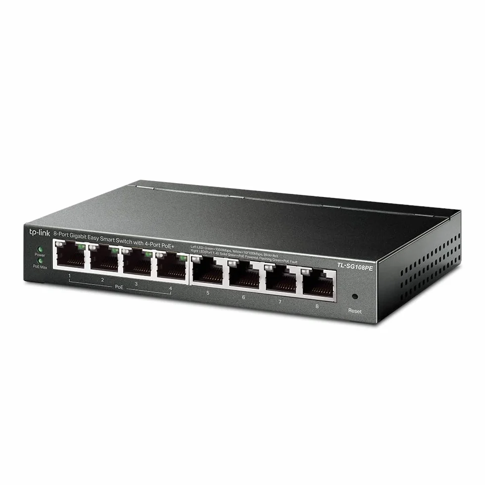 TP-Link TL-SG108PE Easy Smart Switch 8× Gigabit PoE+ 64 W VLAN QoS