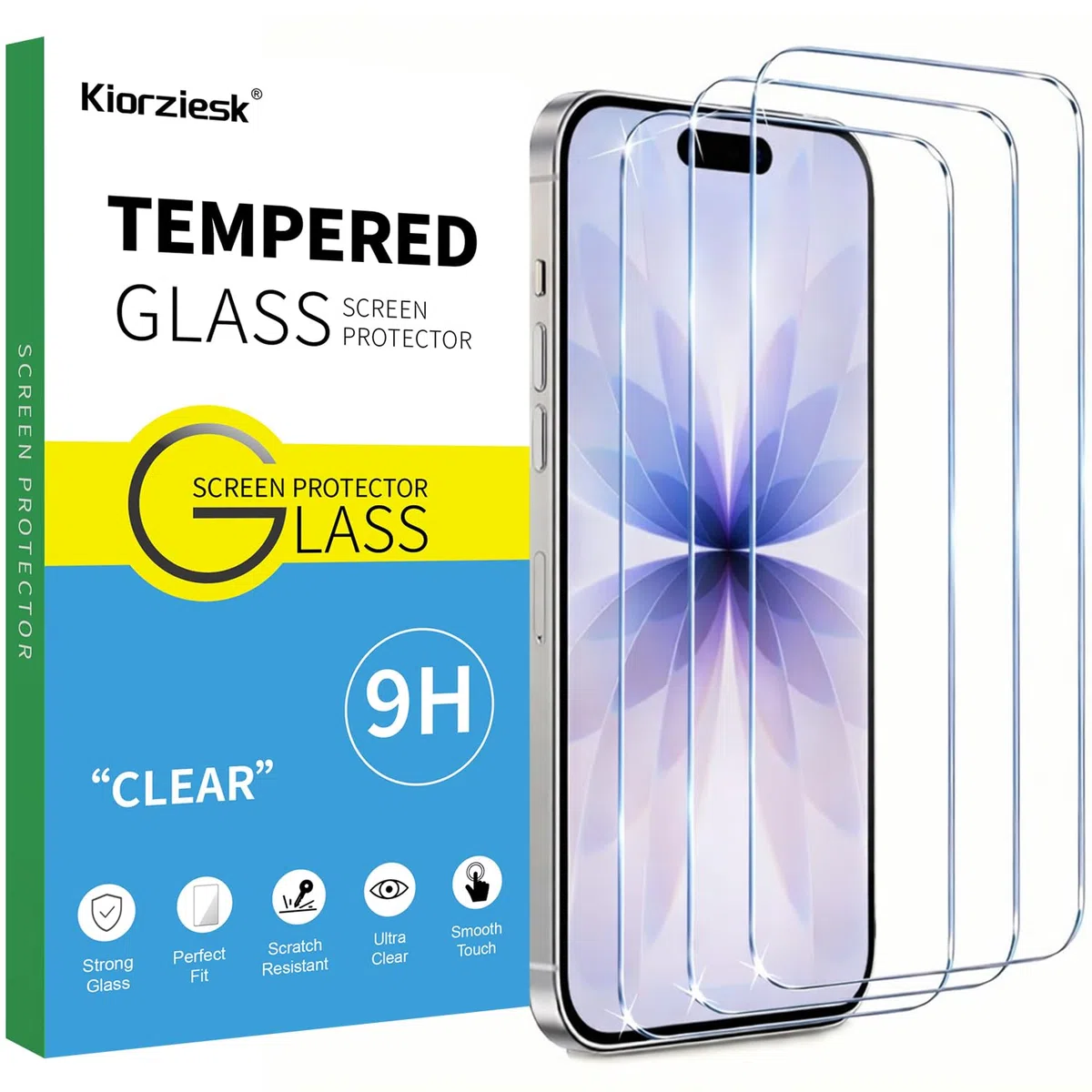 3 sztuki szkła hartowanego do iPhone 17, iPhone 17 Pro, iPhone 16 Pro, folia ochronna na ekran szkło ochronne odporne na zarysowania bez pęcherzyków twardość 9H szkło o wysokiej rozdzielczości 6,3