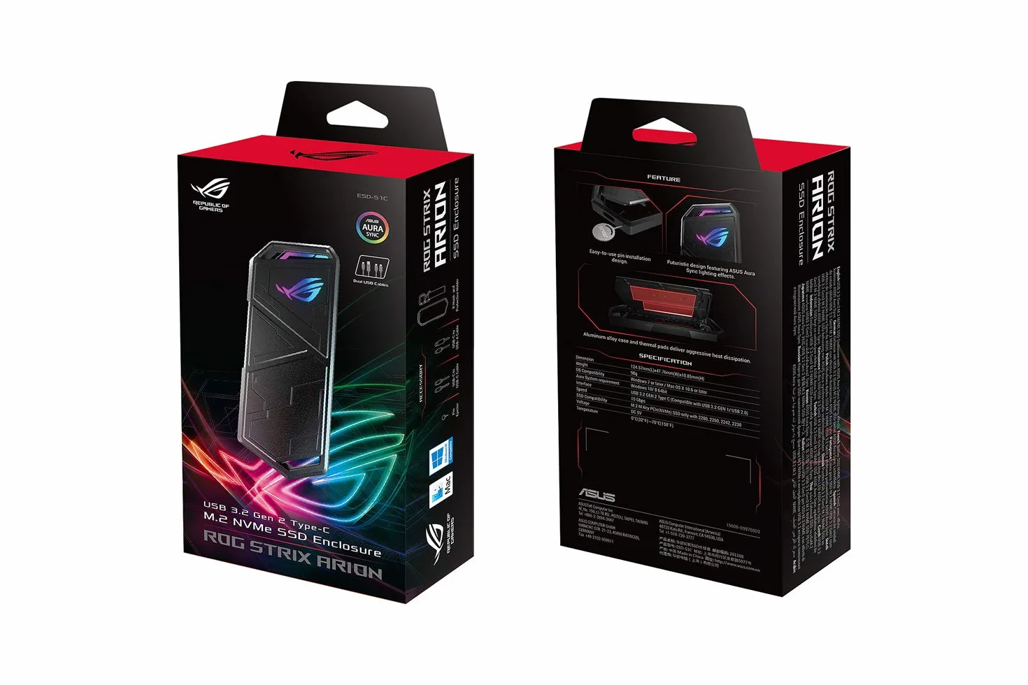 Asus ROG Strix Arion 90DD02H0-M09000 Obudowa do Dysków SSD