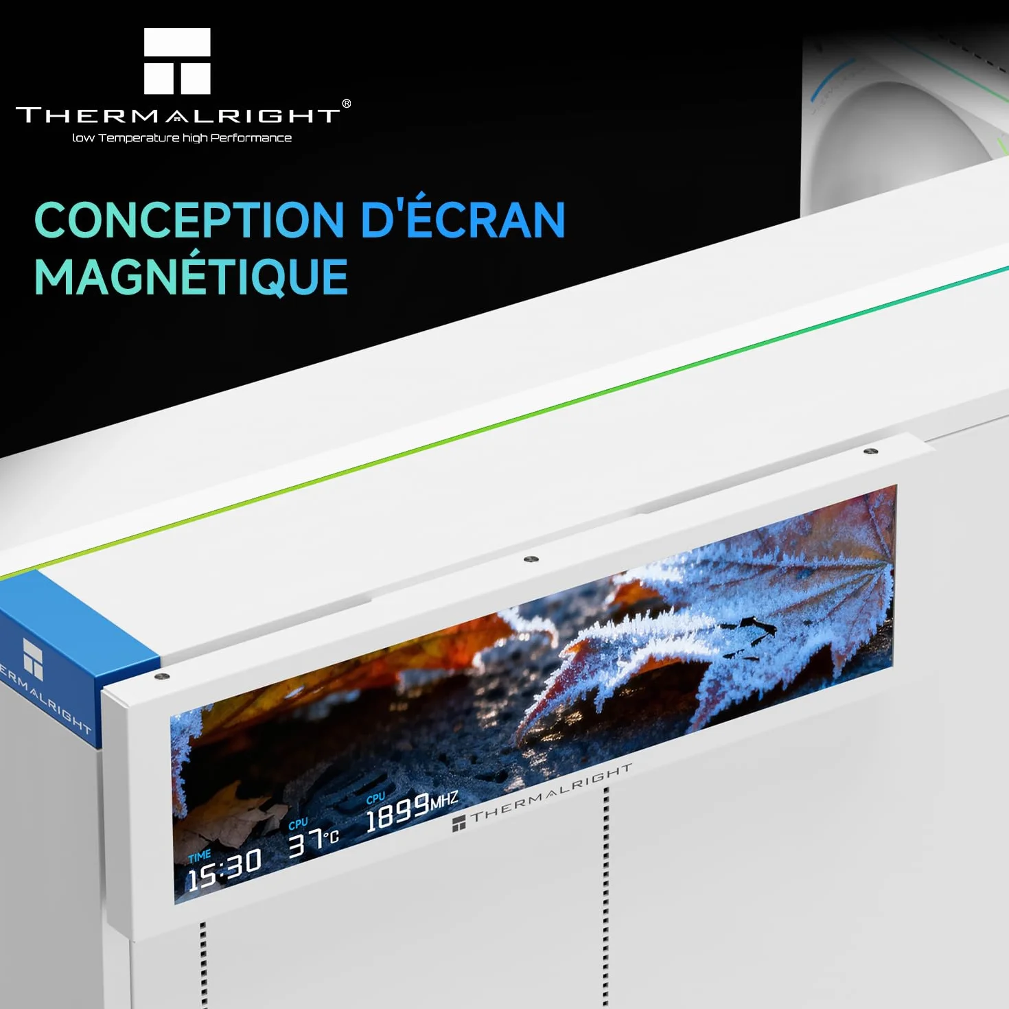 Thermalright Trofeo Vision 9.16 LCD White 9,16-calowy magnes wyświetlacz IPS, rozdzielczość 1920 x 480, magnetyczny przyciągany do powierzchni podwozia, wyświetlacz "zrób to sam"