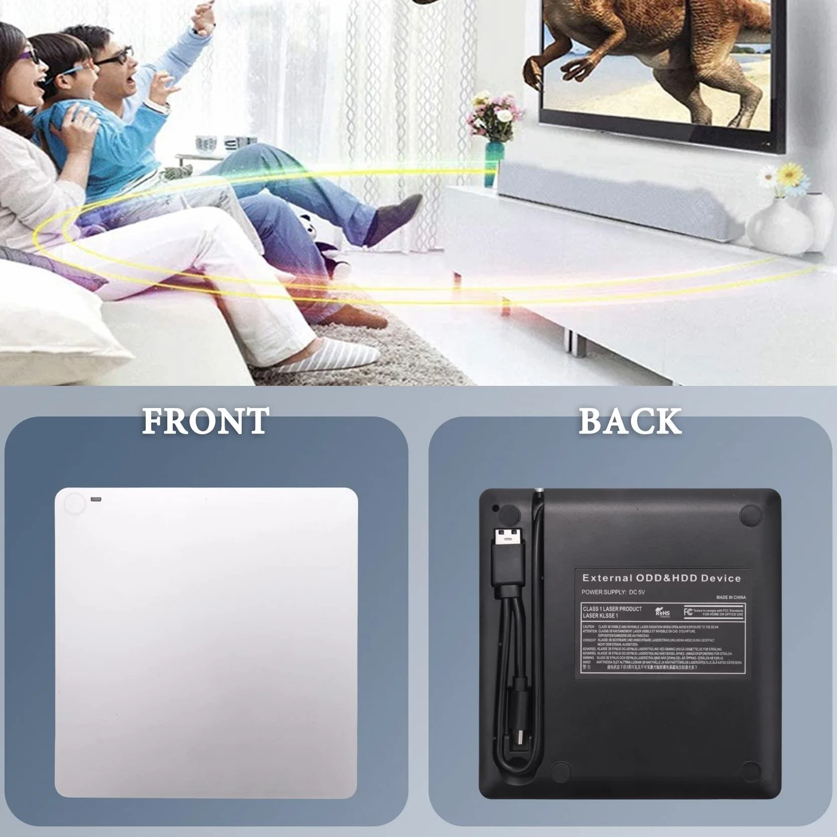 Napęd zewnętrzny DVD BLU Ray 3D, USB 3.0 i odtwarzacz napędu CD BLU Ray DVD Ultracienkie gniazdo
