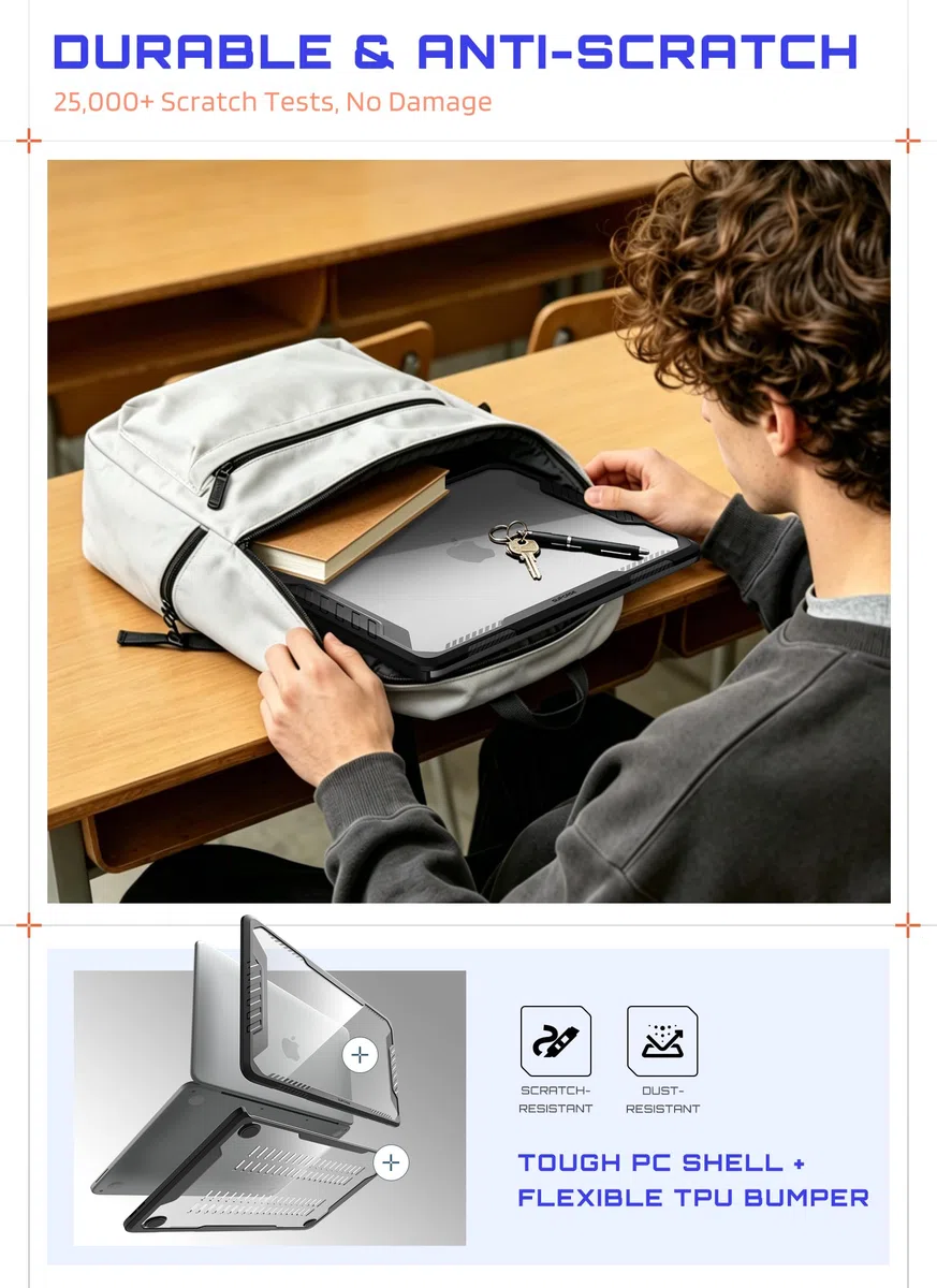 SUPCASE Etui na MacBooka Neo 2026 13,0 cala (jednorożec Beetle) wytrzymały pokrowiec na MacBook Neo 2026 13" - czarny