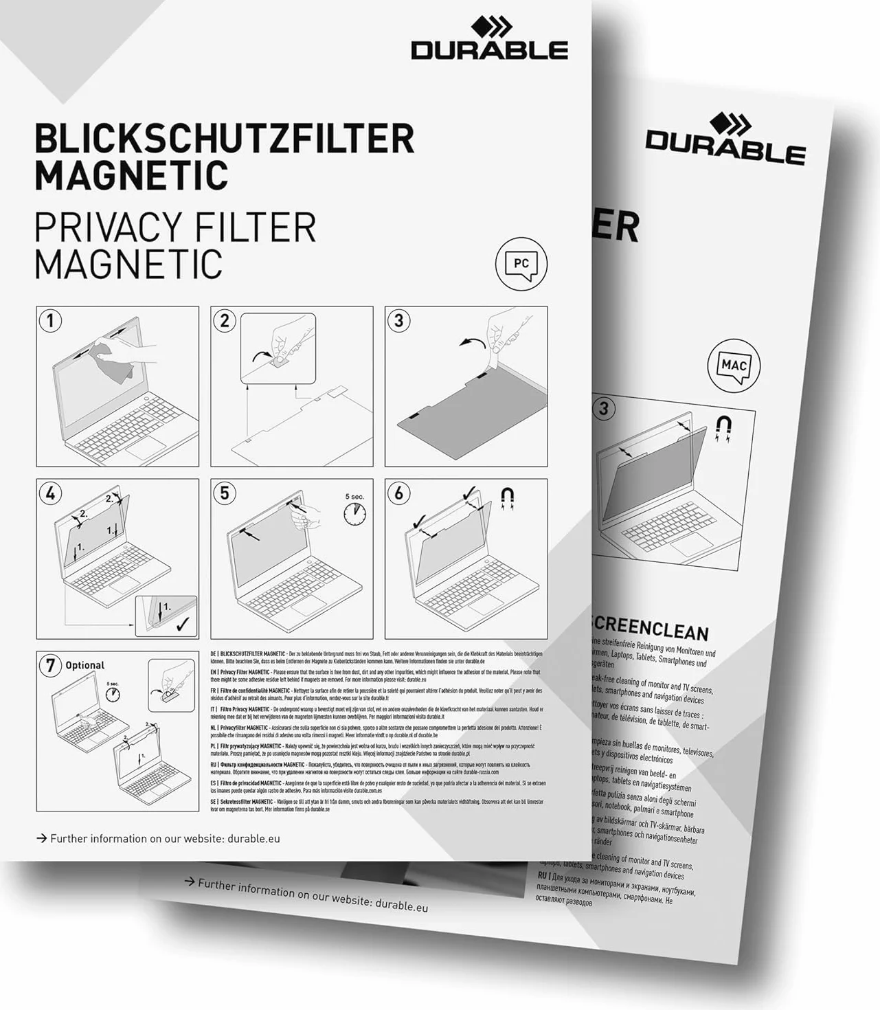 Magnetyczny filtr ochrony wzroku 15,6" antracytowy z torbą i ściereczką