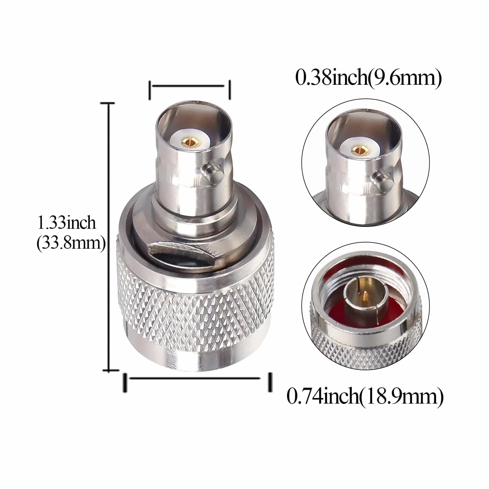TUOLNK N Stecker auf BNC Buchse, Koaxialadapter N Typ Stecker auf BNC Buchse, RF Koaxialstecker für WLAN Antennenverlängerungskabel, 2 Stück
