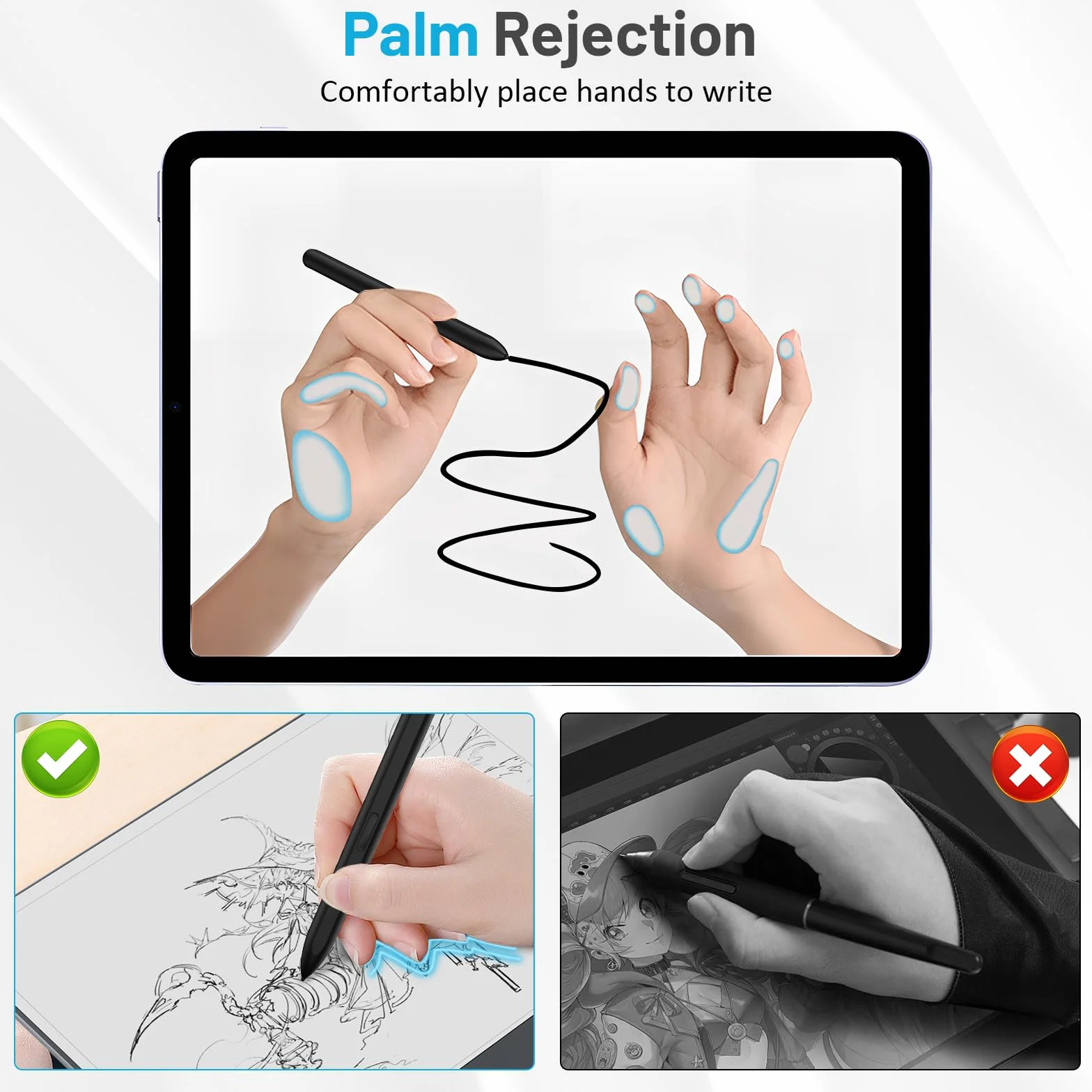 TiMOVO Magnetic EMR Stylus Compatible with Remarkable 2 Eraser 4096 Pressure Sensitivity Palm Rejection Tilt Black