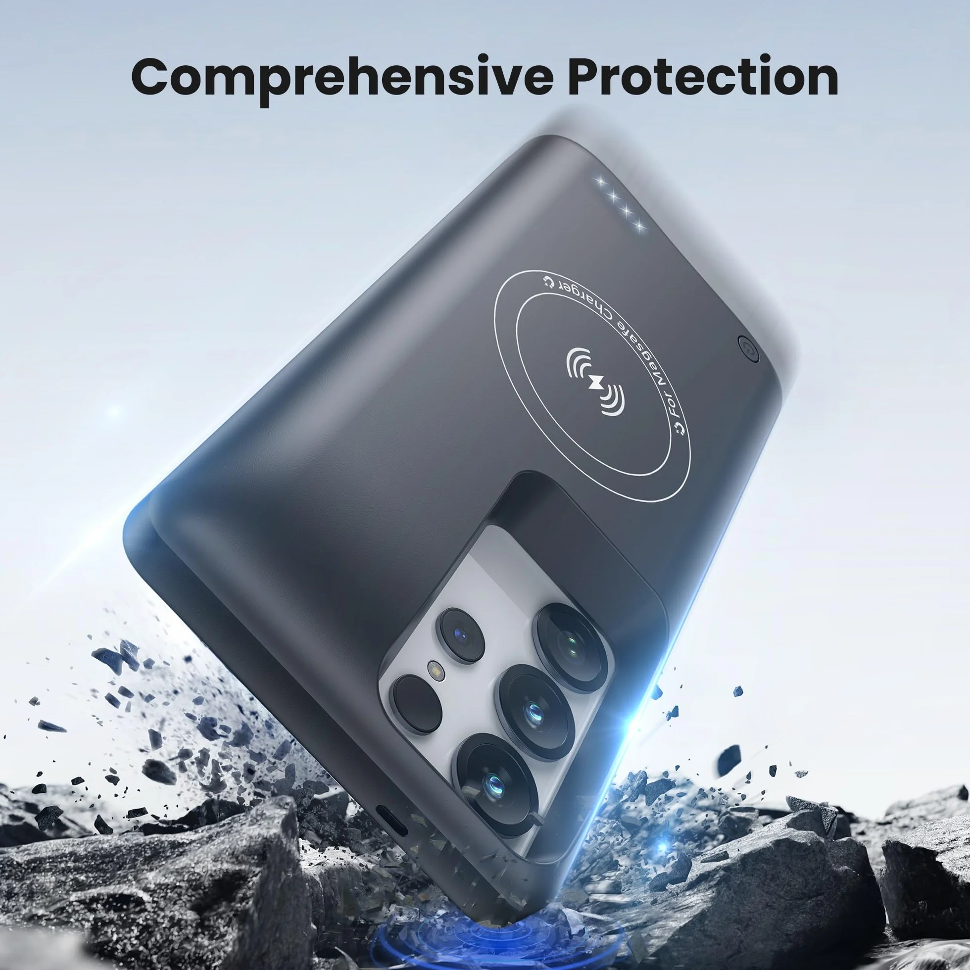 Etui na baterie do Samsung S23 Ultra/S22 Ultra, prawdziwe etui na baterie 10000 mAh - Inteligentne bezprzewodowe etui do ładowania, przenośne obudowy zasilania, zewnętrzna bateria do ładowania Power