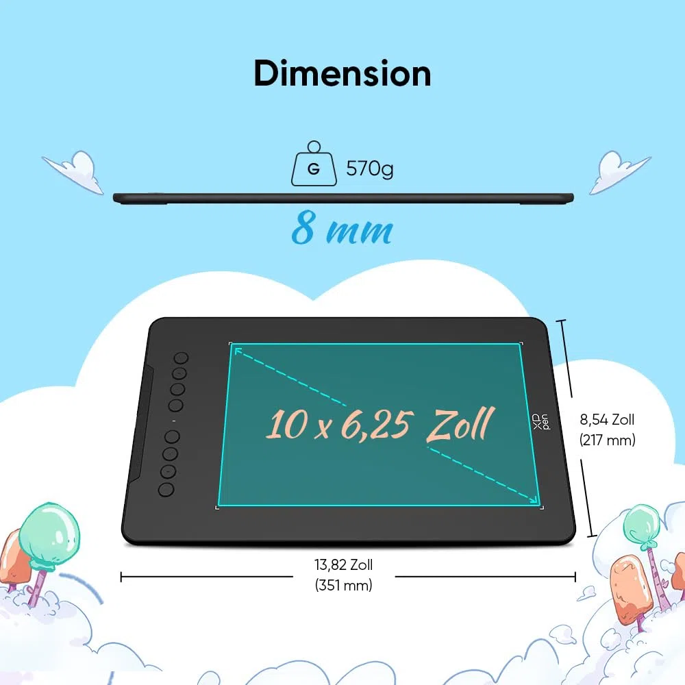 XPPen Deco 01 V3 tablet graficzny 10 x 6,25 cala pióro 16K poziomów ciśnienia kompatybilny Windows Mac Android