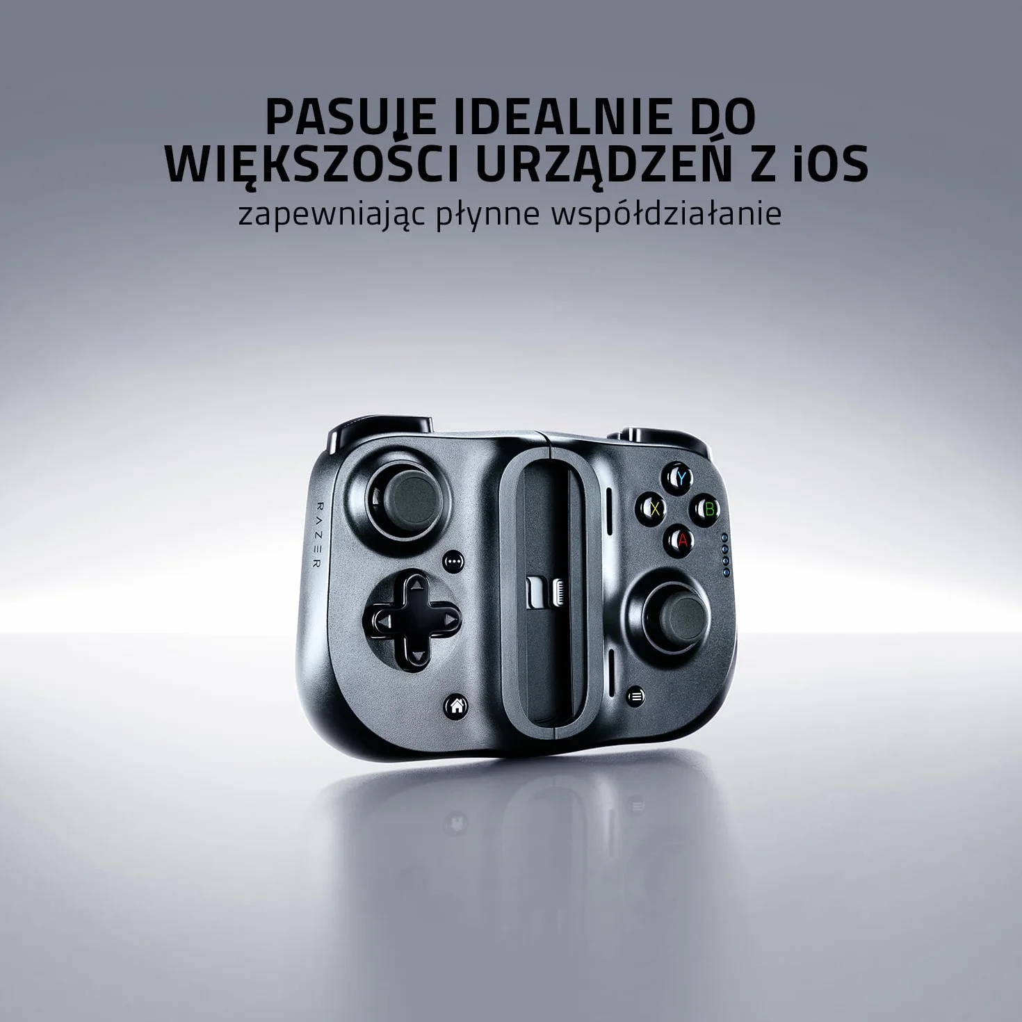 Razer Kishi dla iPhone'a - uniwersalny kontroler gier dla iOS (klikalne analogowe drążki, port Lightning bez opóźnień, kompatybilny z większością urządzeń iOS, ergonomiczny kształt) Czarny