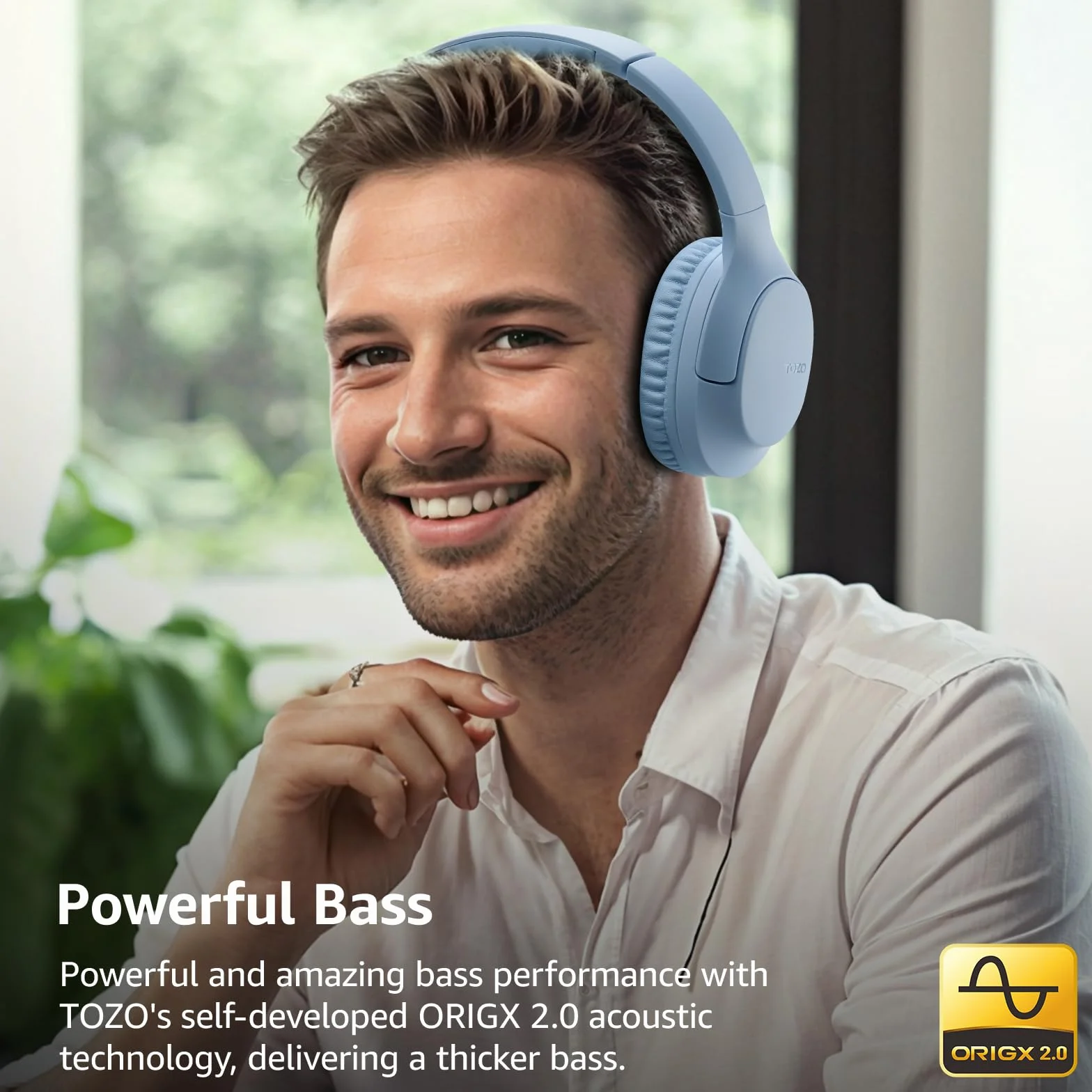 TOZO HA1 Słuchawki Bluetooth 5.4 ENC redukcja szumów bezprzewodowy składany 70H bas stereo Błękitny