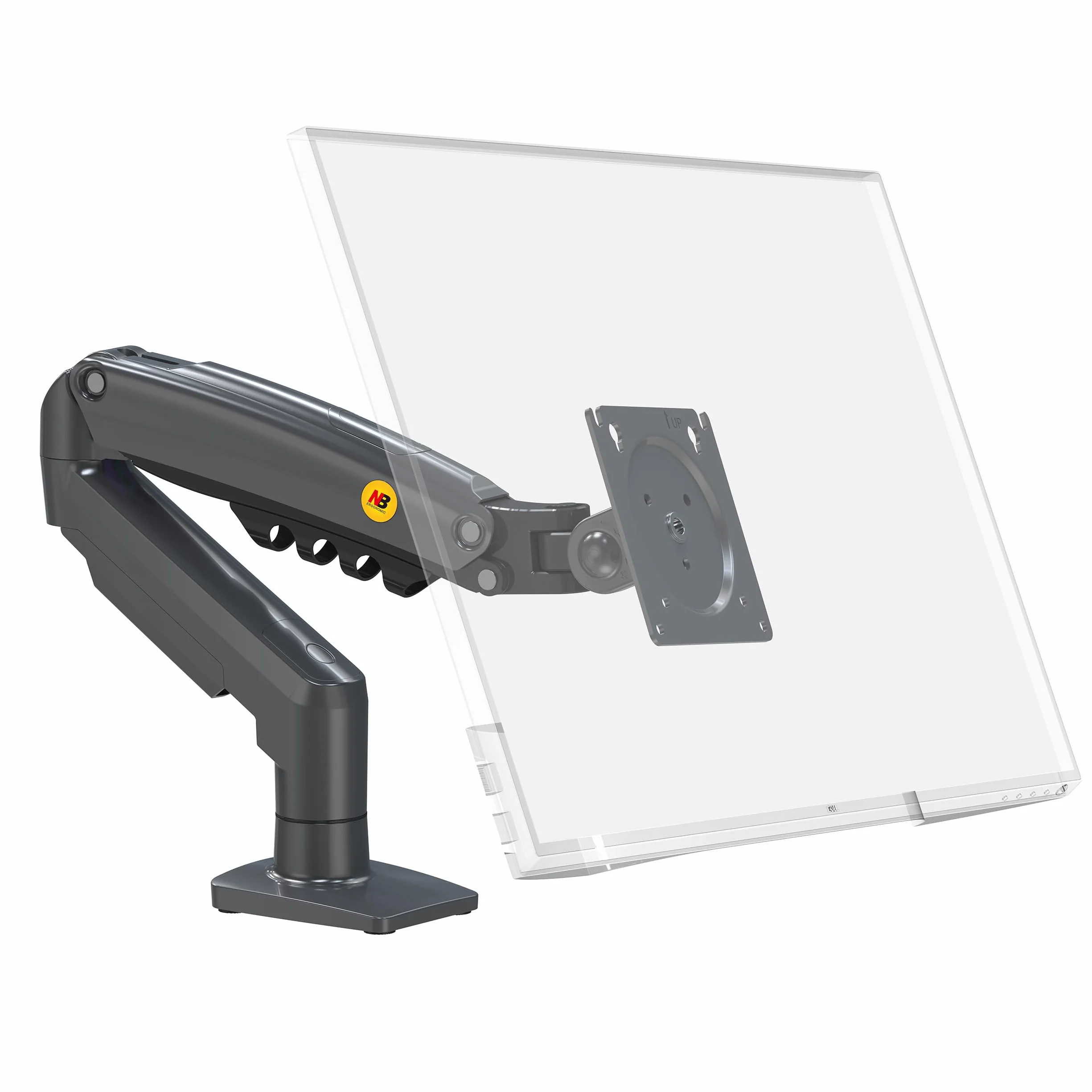 Solidny, obrotowy, uchwyt biurkowy na sprężynie gazowej do monitora LCD, LED od 17 do 32 cali o wadze od 2 kg do 9 kg