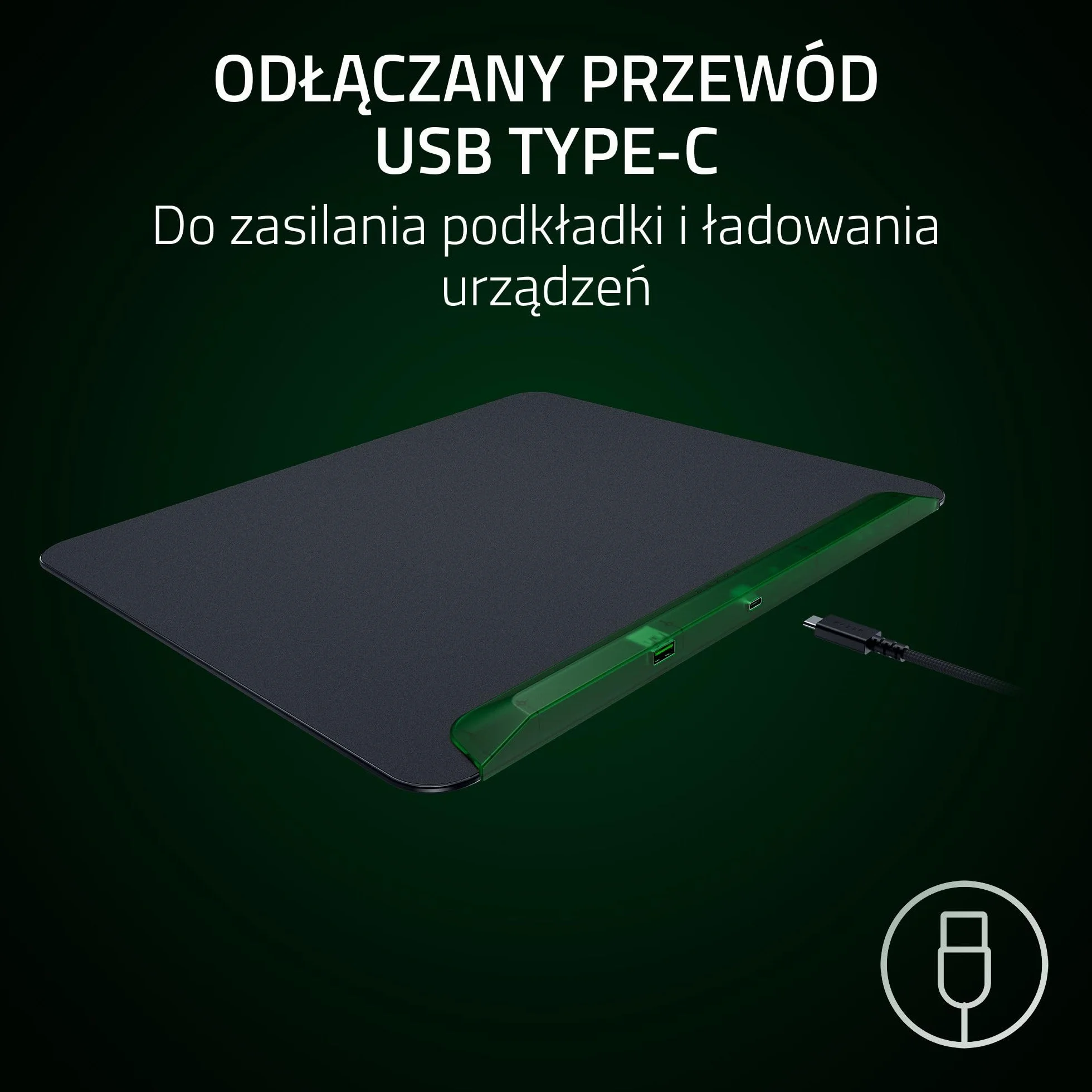 Razer Firefly V2 Pro Phantom Green Edition podkładka pod mysz do gier Chroma RGB USB 2.0 mikrotekstura antypoślizgowa