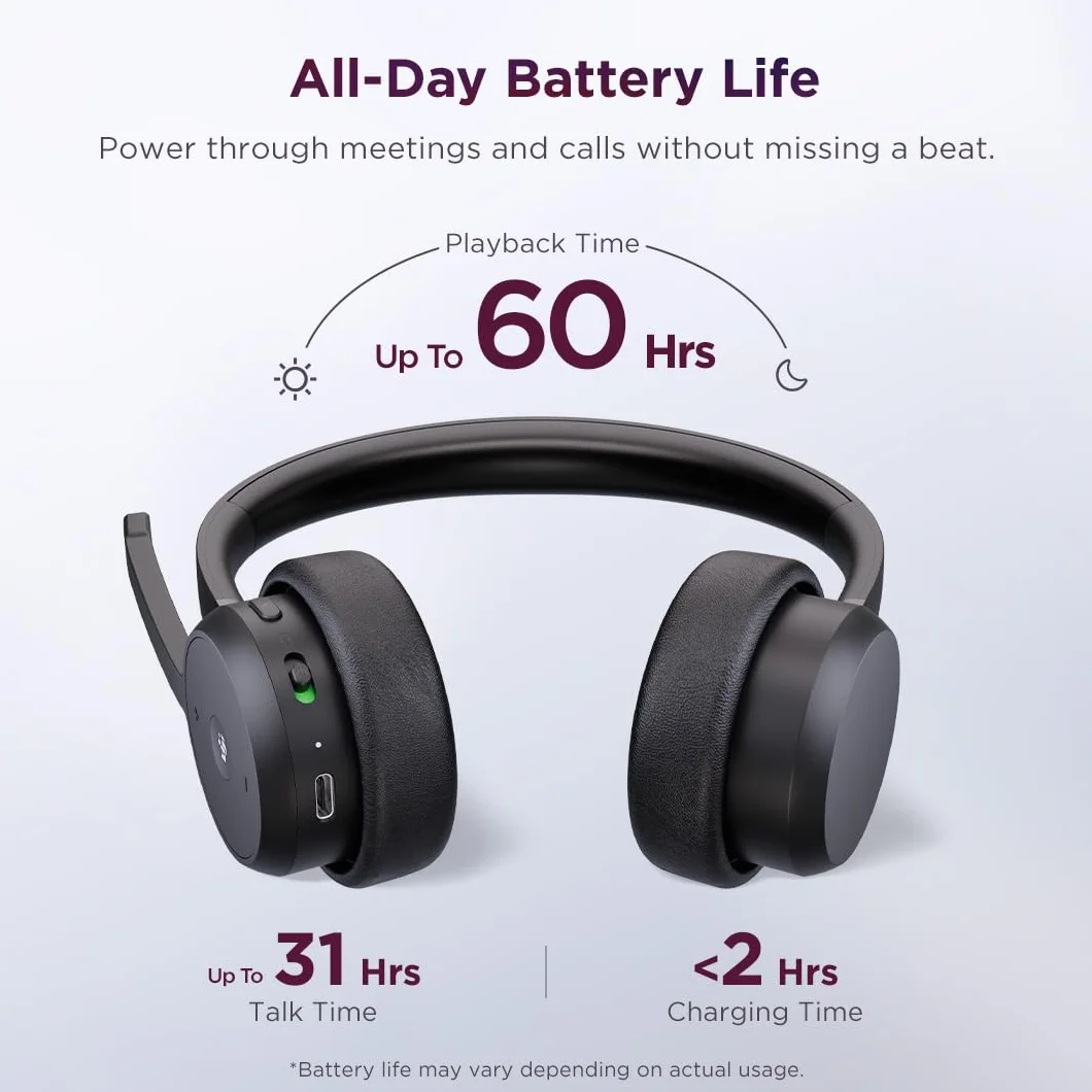 Lenovo Wireless VoIP Headset Casque Sans fil Arceau Bureau/Centre d'appels Bluetooth Noir