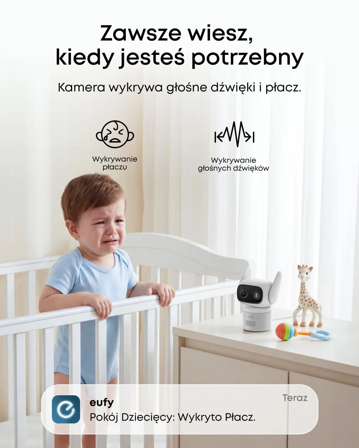 eufy C31 Kamera Przewodowa, 360° Obracanie i Pochylanie, Wewnątrz/Zewnątrz, Kolorowy Tryb Nocny, Pamięć Lokalna
