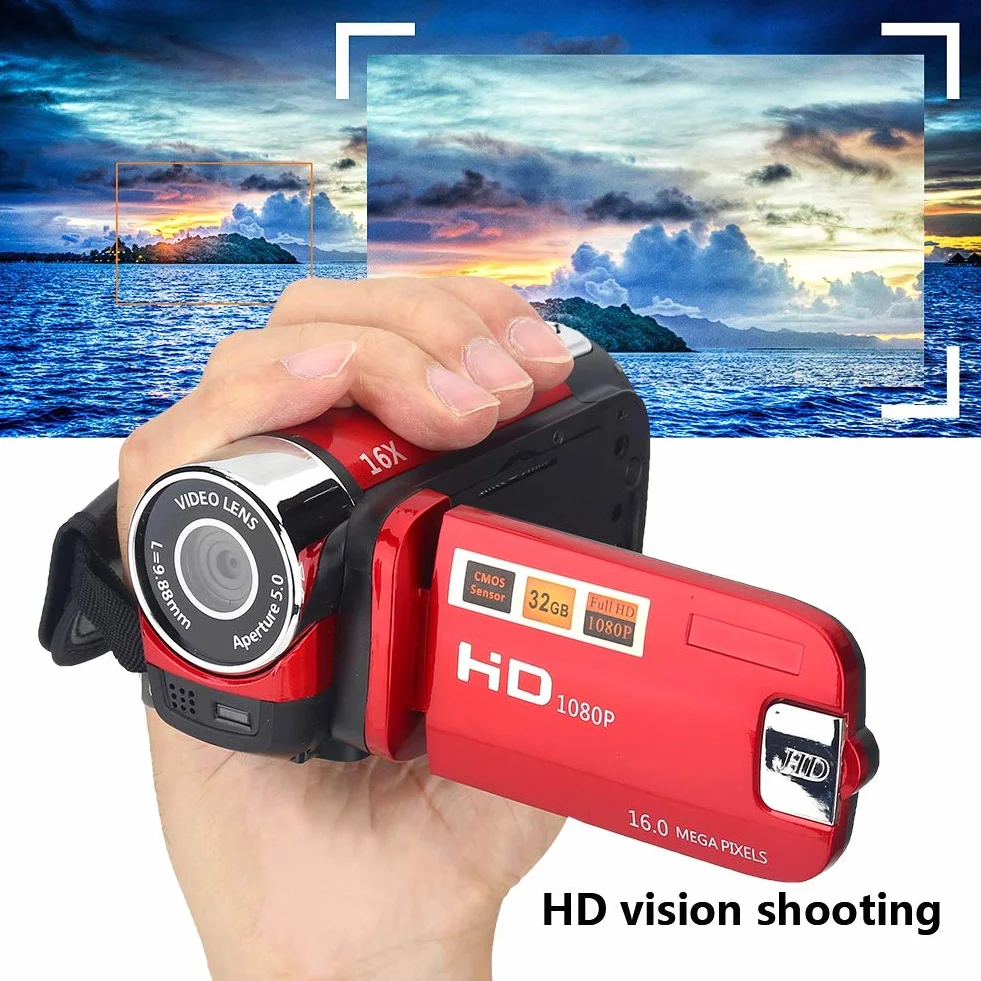 Cyfrowa kamera wideo Full HD 1080p 16x obracany ekran 270° DV 2,7 cala