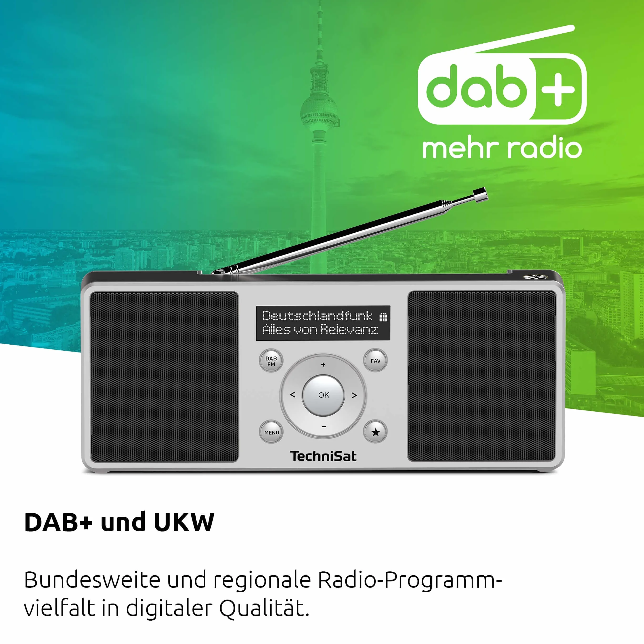 TechniSat DIGITRADIO 1 S przenośne radio DAB+ FM z akumulatorem 2 W RMS srebrno-czarny