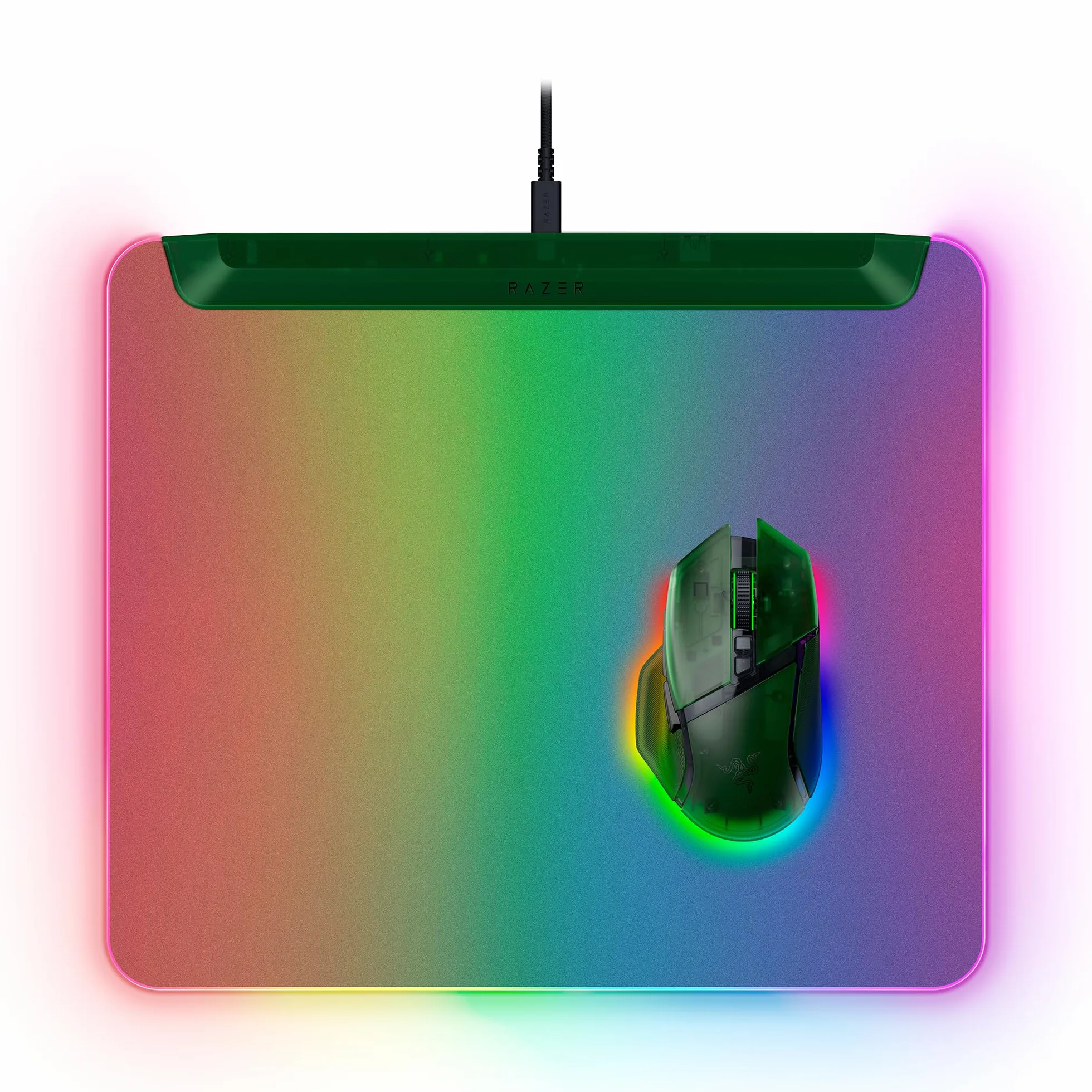 Razer Firefly V2 Pro Phantom Green Edition podkładka pod mysz do gier Chroma RGB USB 2.0 mikrotekstura antypoślizgowa