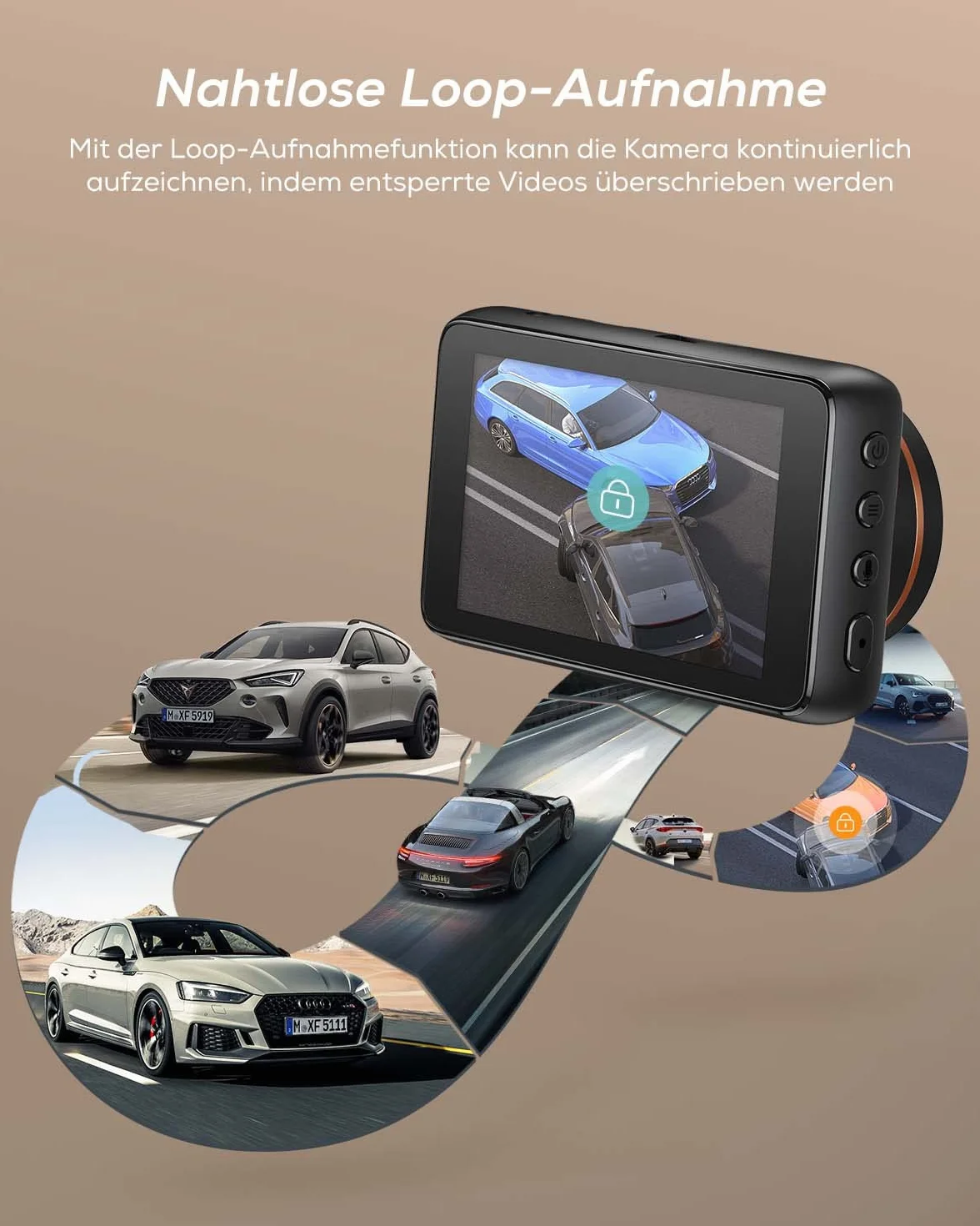 iZEEKER 4K Kamera samochodowa z przodu, 2160P Kamera samochodowa z darmową kartą 32GB, Kamera samochodowa z trybem nocnym, Nagrywanie w pętli, Czujnik G-Sensor, Automatyczne blokowanie, Tryb parkingow