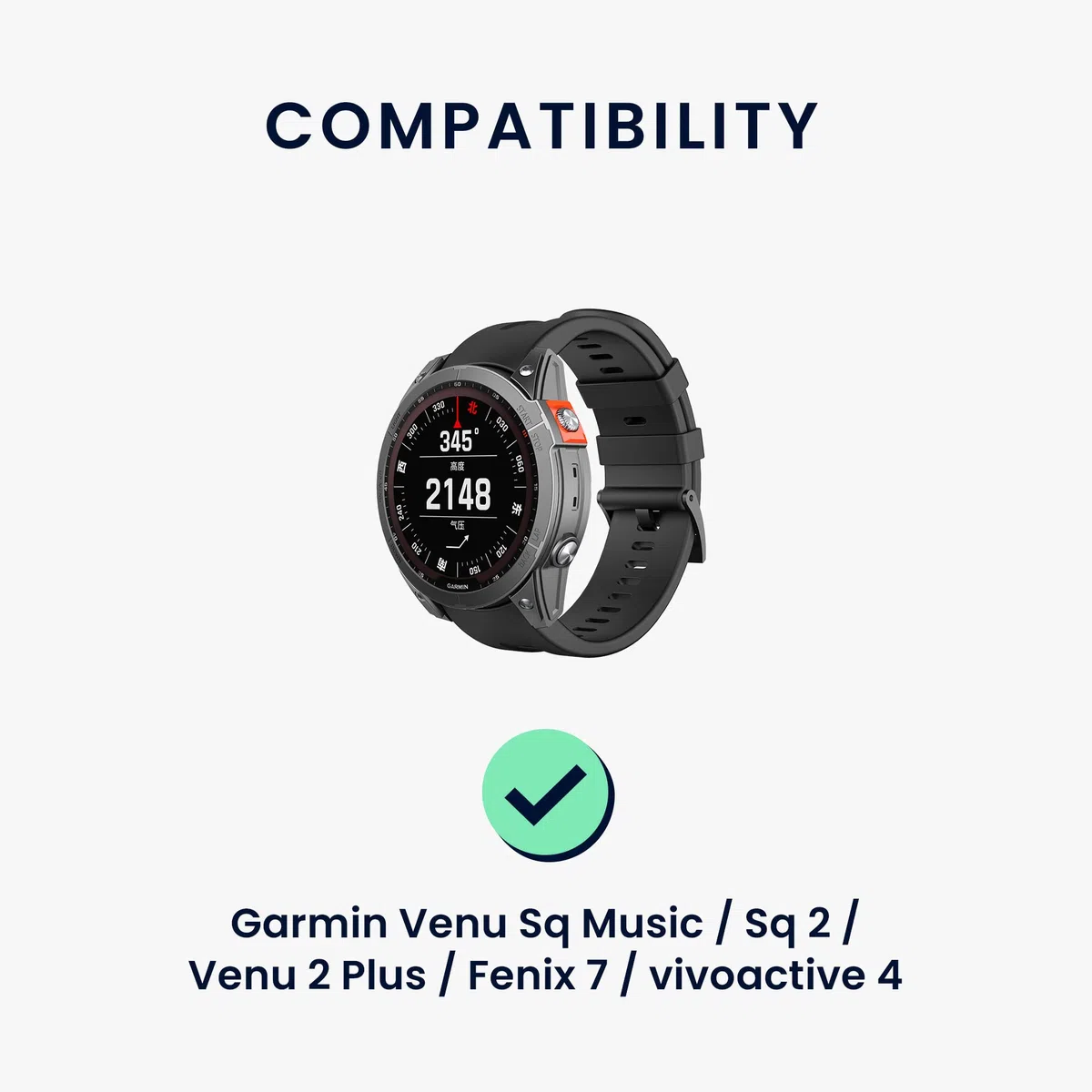 kwmobile Kabel USB kompatybilny z Garmin Venu Sq Music/Sq 2 / Venu 2 Plus/Fenix 7 / vivoactive 4 - zapasowy kabel typu C do ładowania - ładowarka fitness tracker smartwatch - czarny