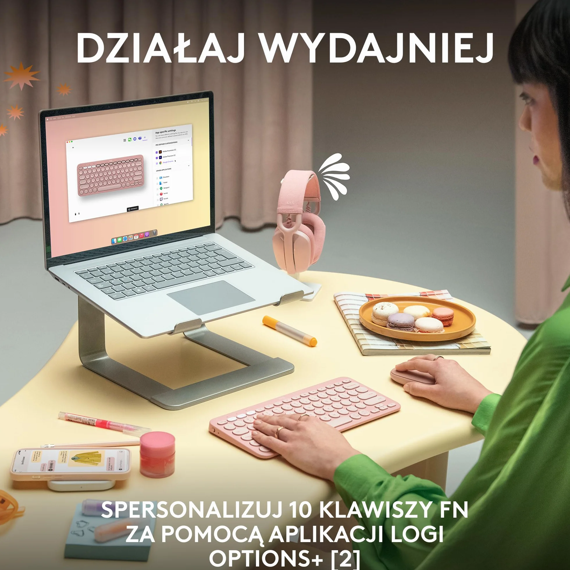 Logitech Pebble Keys 2 K380s, bezprzewodowa klawiatura Bluetooth do wielu urządzeń z ustawianymi skrótami, smukła, przenośna, przełączanie, Windows, macOS, iPadOS, Android, Chrome OS, QWERTY US-Biały