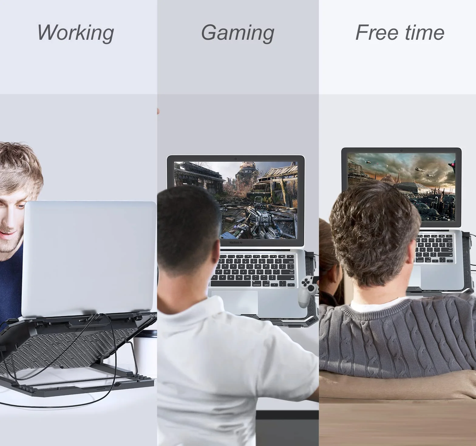 ICE COOREL Podkładka chłodząca do laptopa z 6 wentylatorami chłodzącymi, podkładka chłodząca do laptopa 13-15,6 cala, stojak chłodzący na laptopa z 6 regulacją wysokości, podkładka chłodząca do