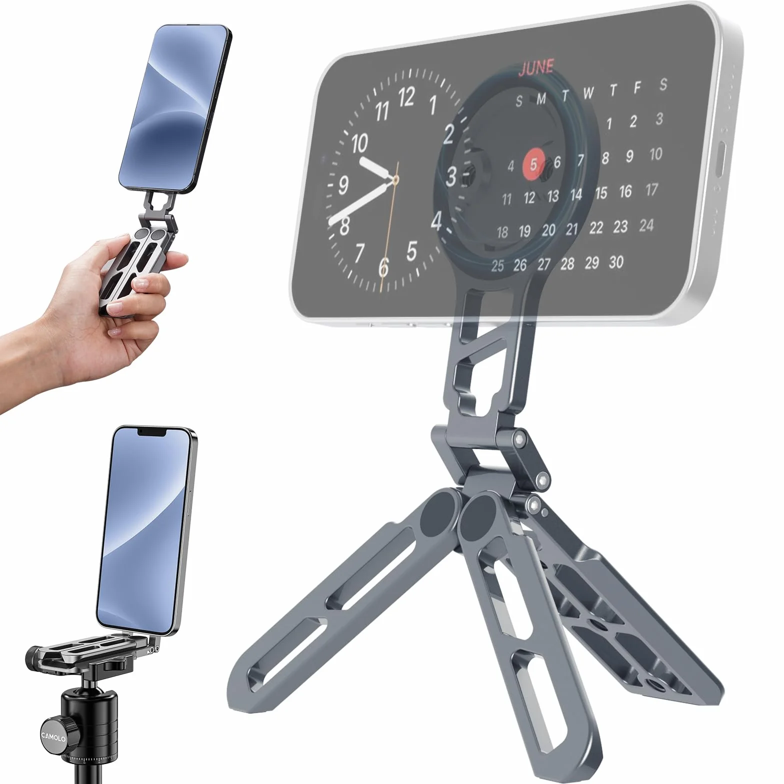 Magnetyczny kieszonkowy statyw do telefonu, składany, kompatybilny z Magsafe do iPhone'a 16, 15, 14, 13, 12 Plus, seria Pro Max, mini uchwyt do telefonu komórkowego, uchwyt na statyw