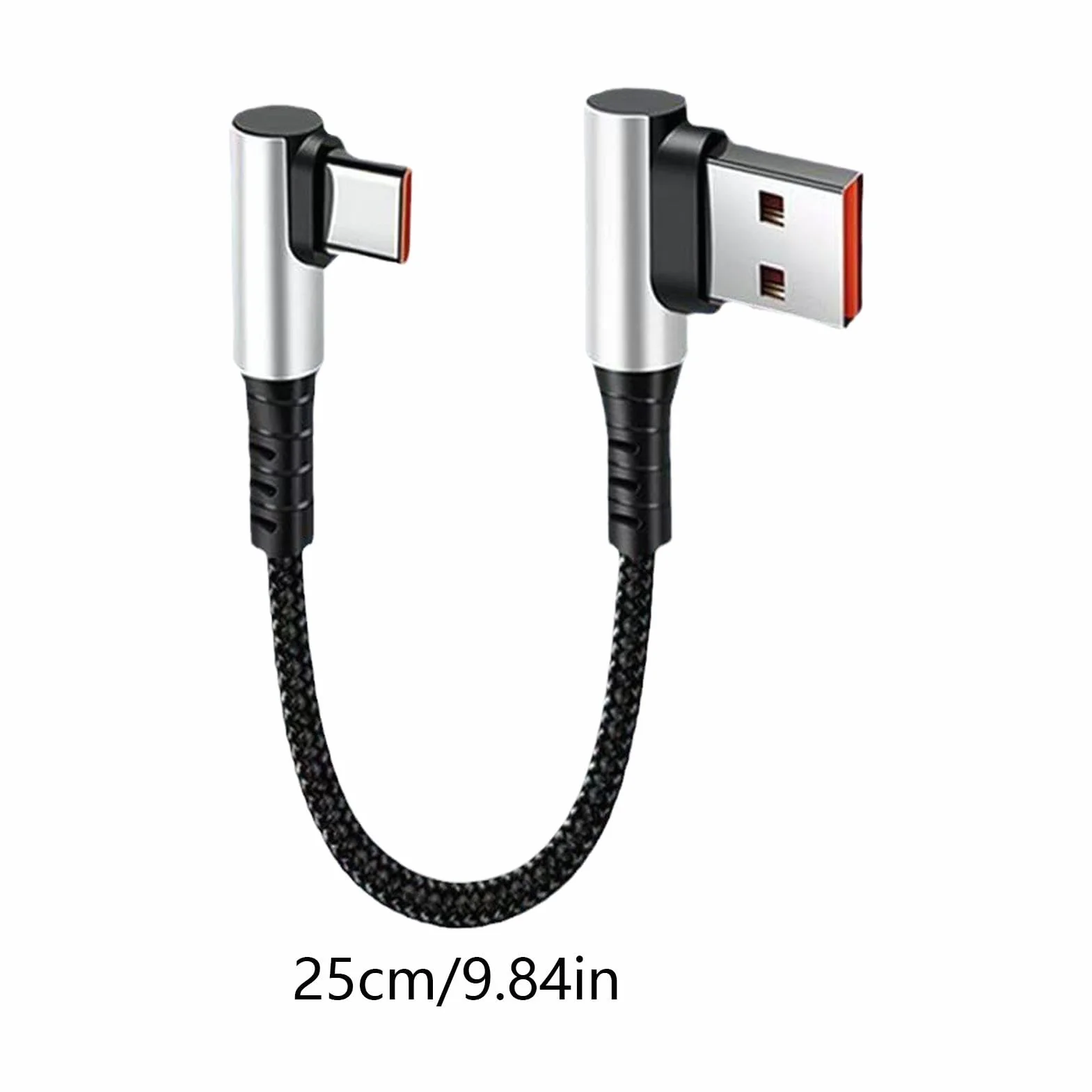 Przewód USB C, kabel ?aduj?cy typu C,Krótki kabel ?aduj?cy 90 stopni typu C Przewód adapterowy - Kabel do szybkiego ?adowania danych K?towy przewód C do samochodu i telefonu