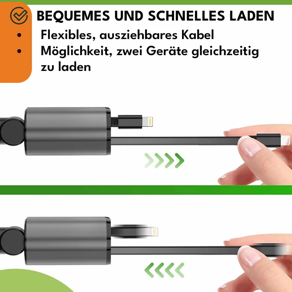 KRUMAD Ładowarka samochodowa 120W, Szybka ładowarka do auta 2x USB-C + 1x USB + 1x Lightning, adapter do gniazda zapalniczki z wyświetlaczem LED, kompatybilna z większością smartfonów