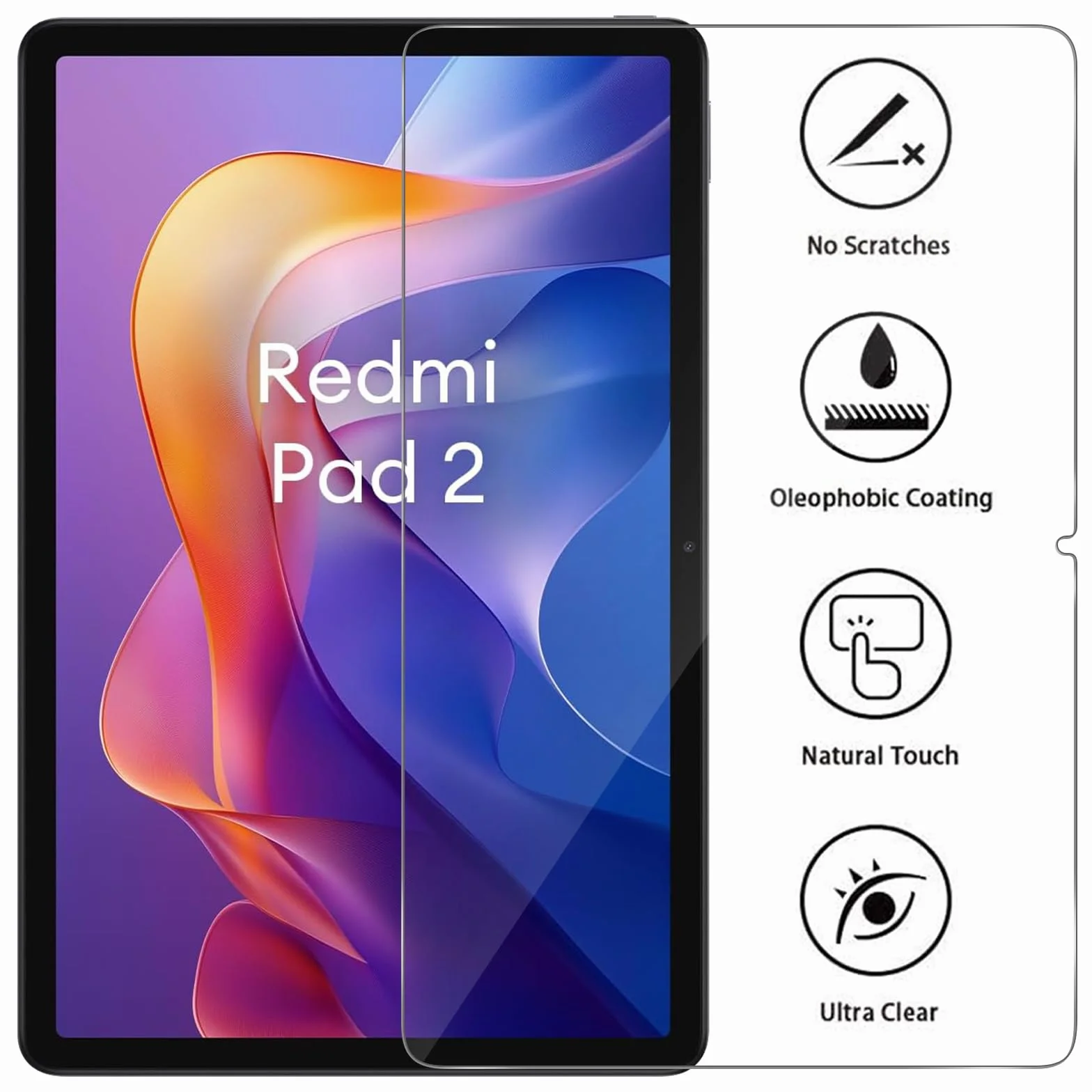 Xunylyeee 2-Pak, Ochraniacz Ekranu dla Xiaomi Redmi Pad 2 2025/ Xiaomi Redmi Pad SE 2023 (11 Cali) Szkło Hartowanego
