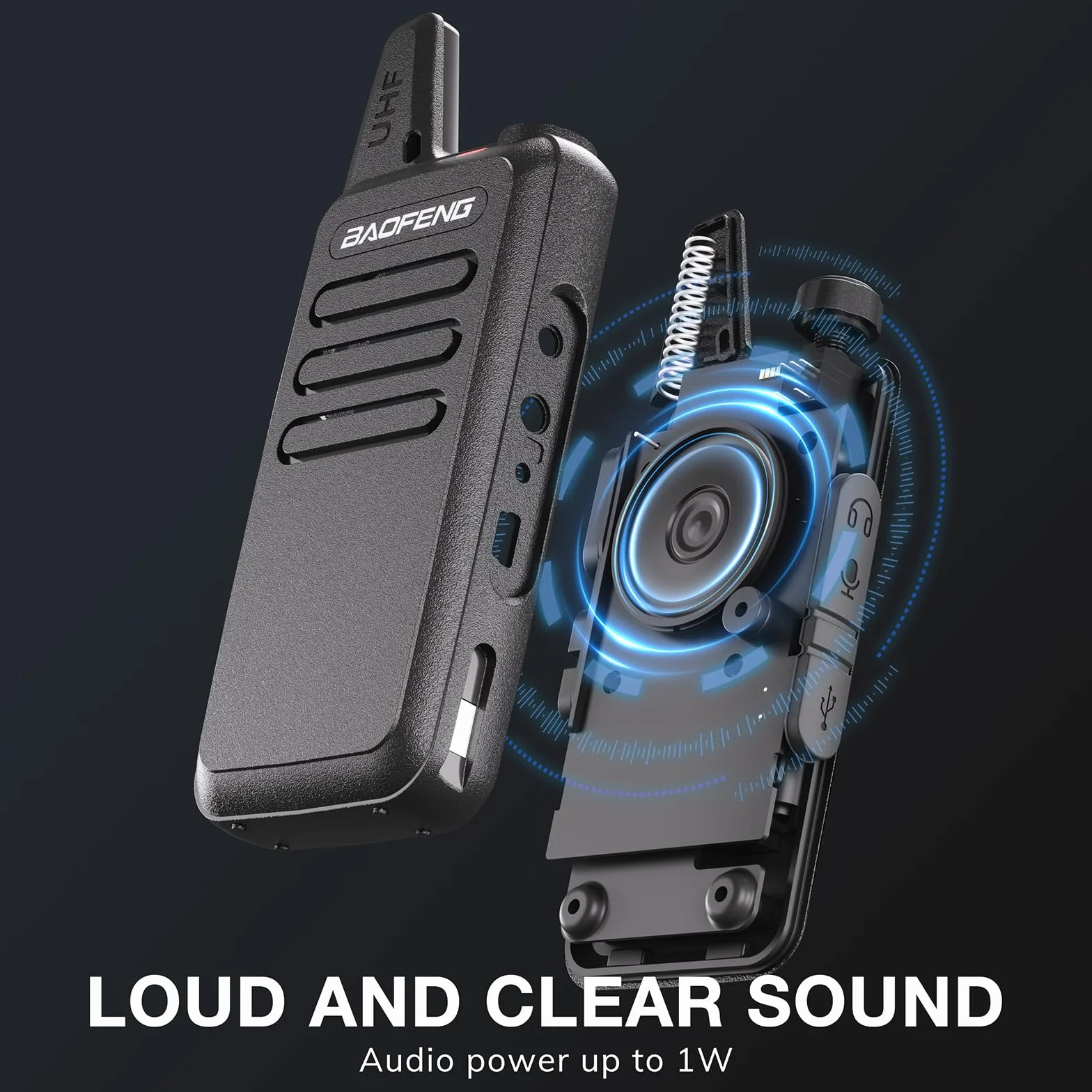 Baofeng T22 Walkie Talkie PMR446 16 kanałów zasięg 3 km zestaw 4 sztuki